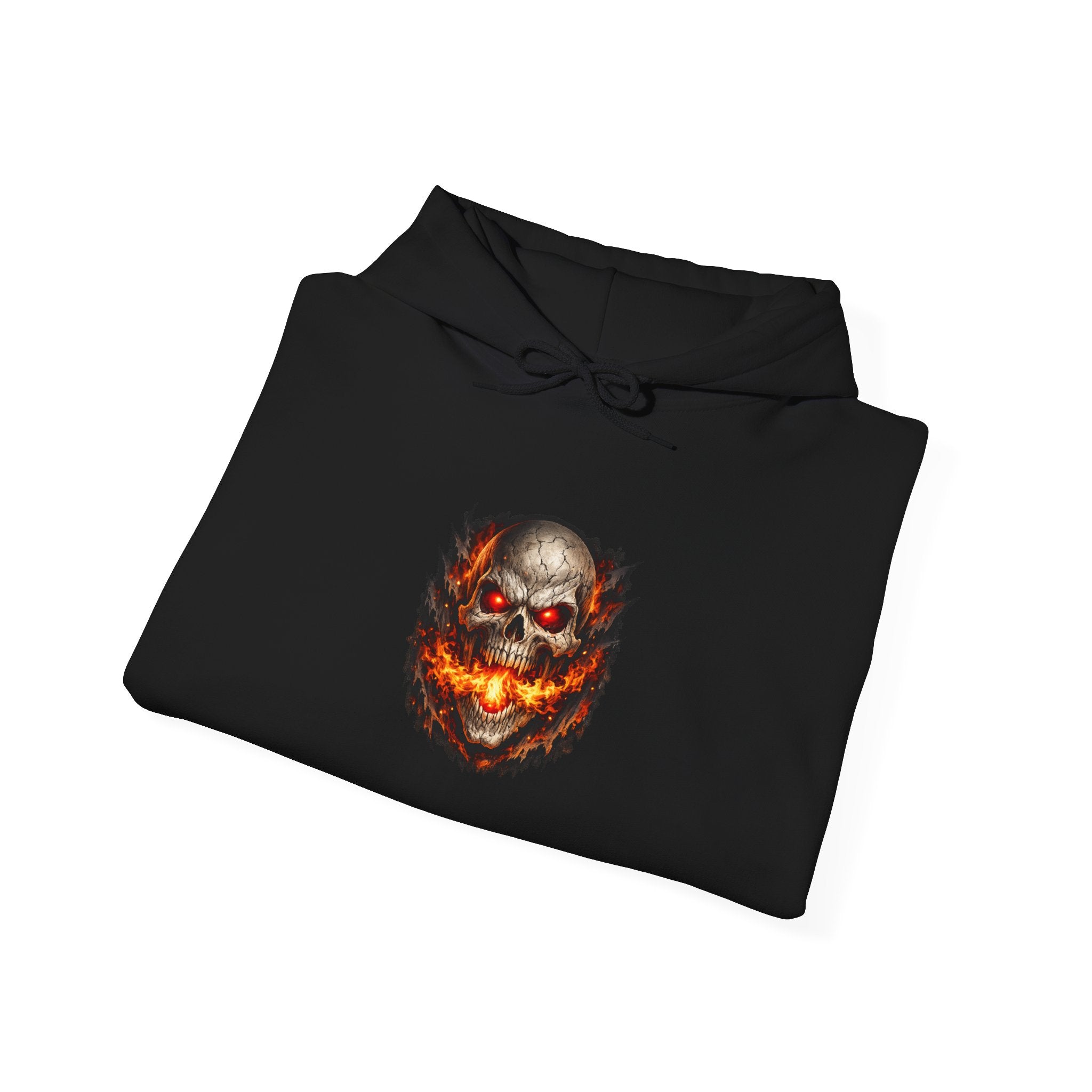 Devil's Reject Hoodie — Fiery Skull Graphic Pullover