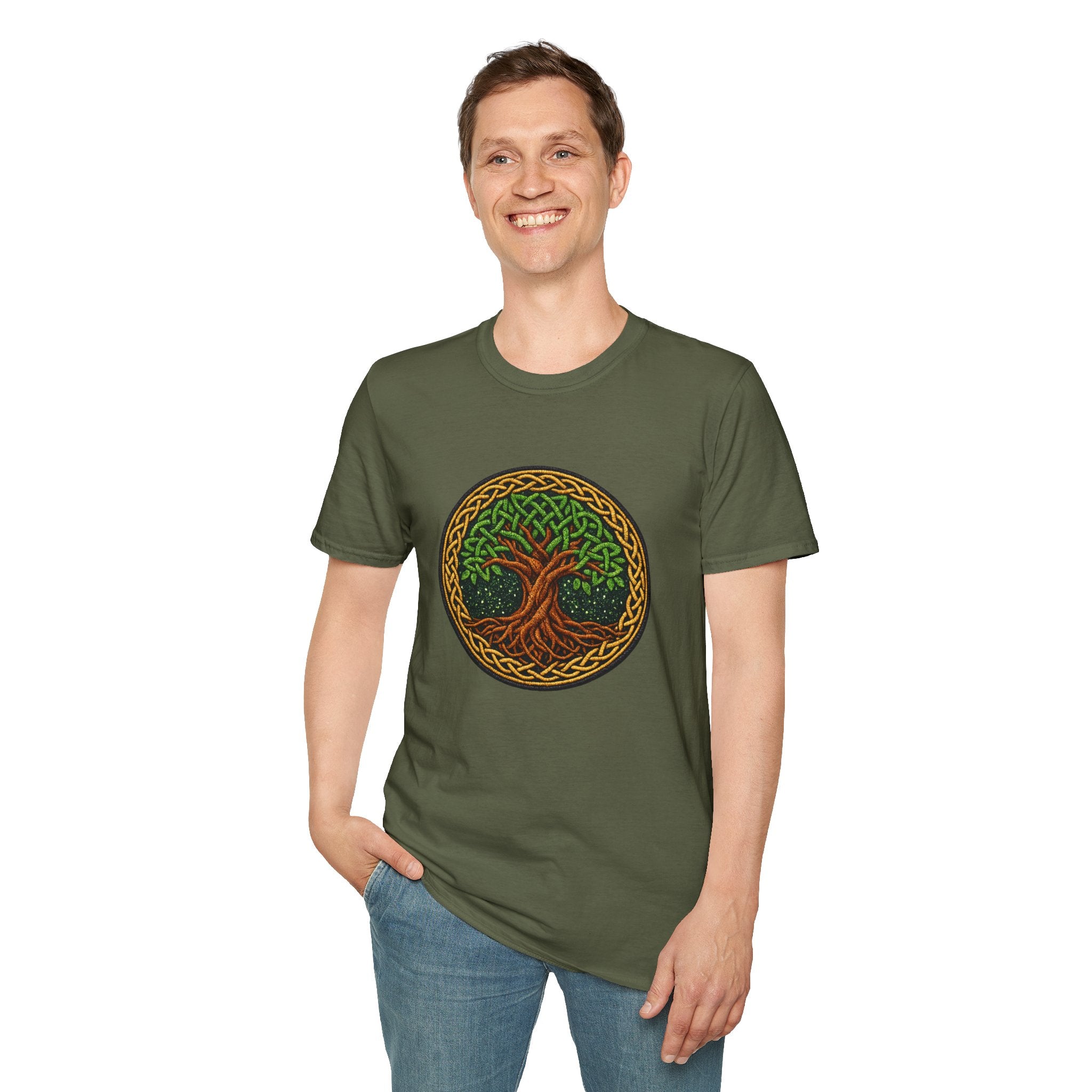 Celtic Tree of Life T‑Shirt — Green Knotwork Nature Tee
