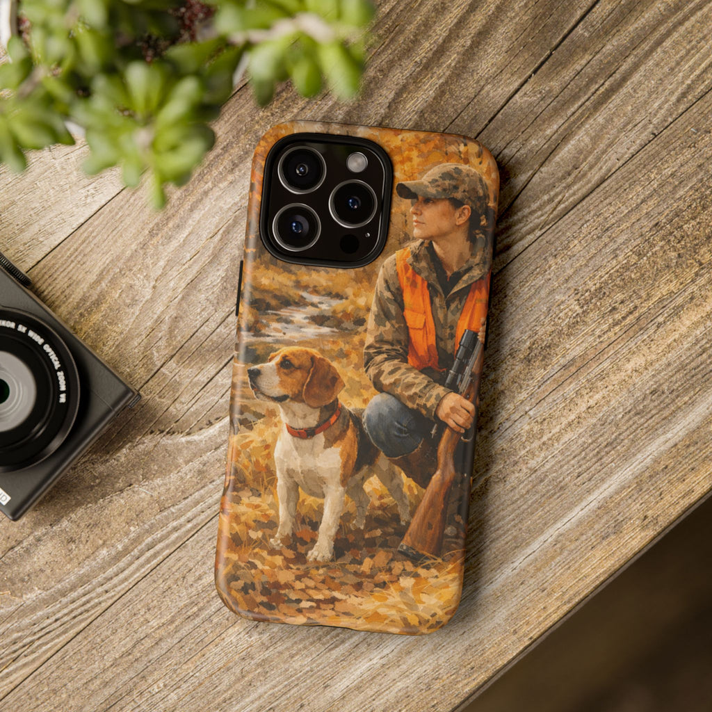 Hunter and Beagle Phone Case — Hunting Dog Autumn Camouflage iPhone Cover