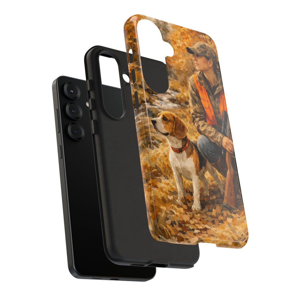 Hunter and Beagle Phone Case — Hunting Dog Autumn Camouflage iPhone Cover