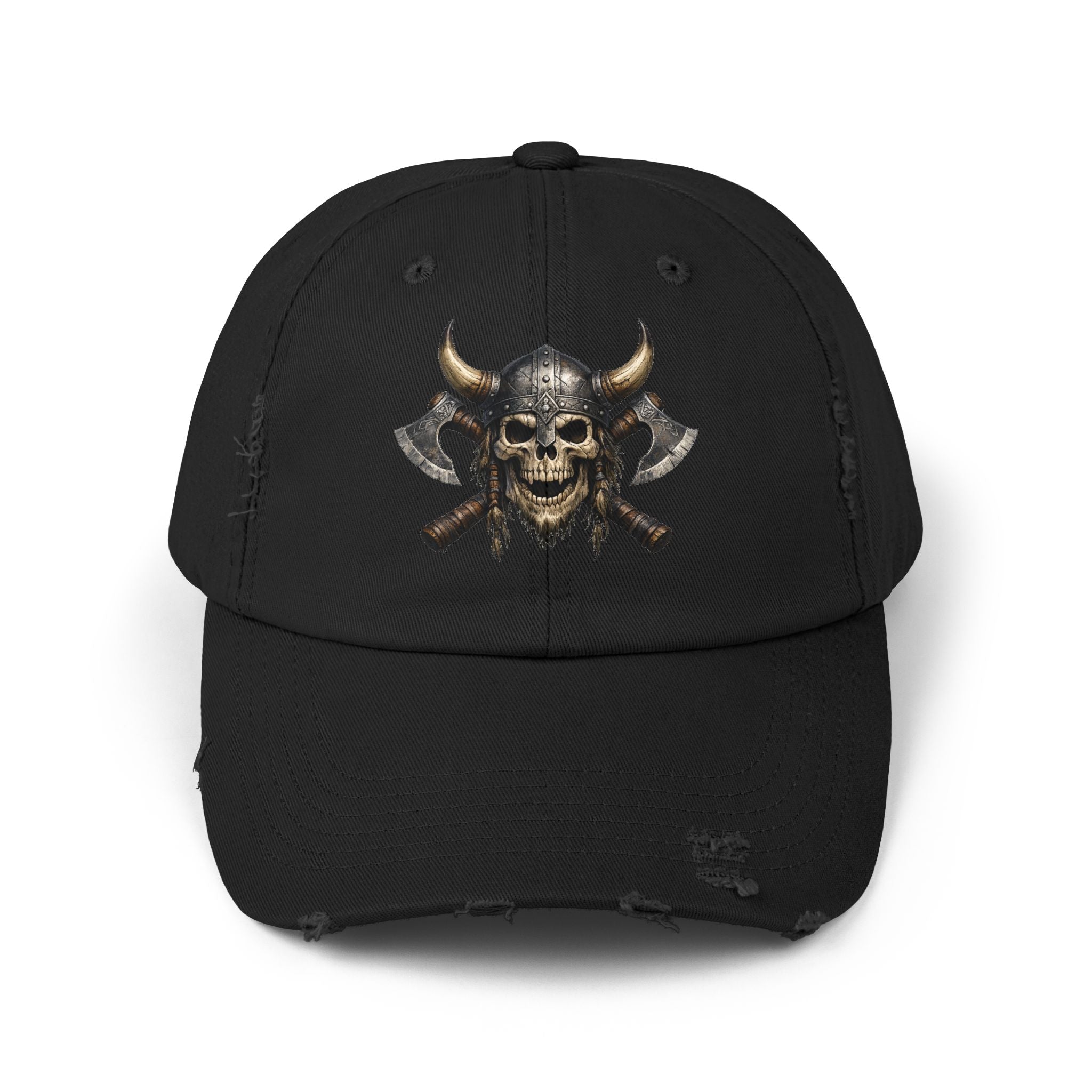 Viking Skull Axe Distressed Cap