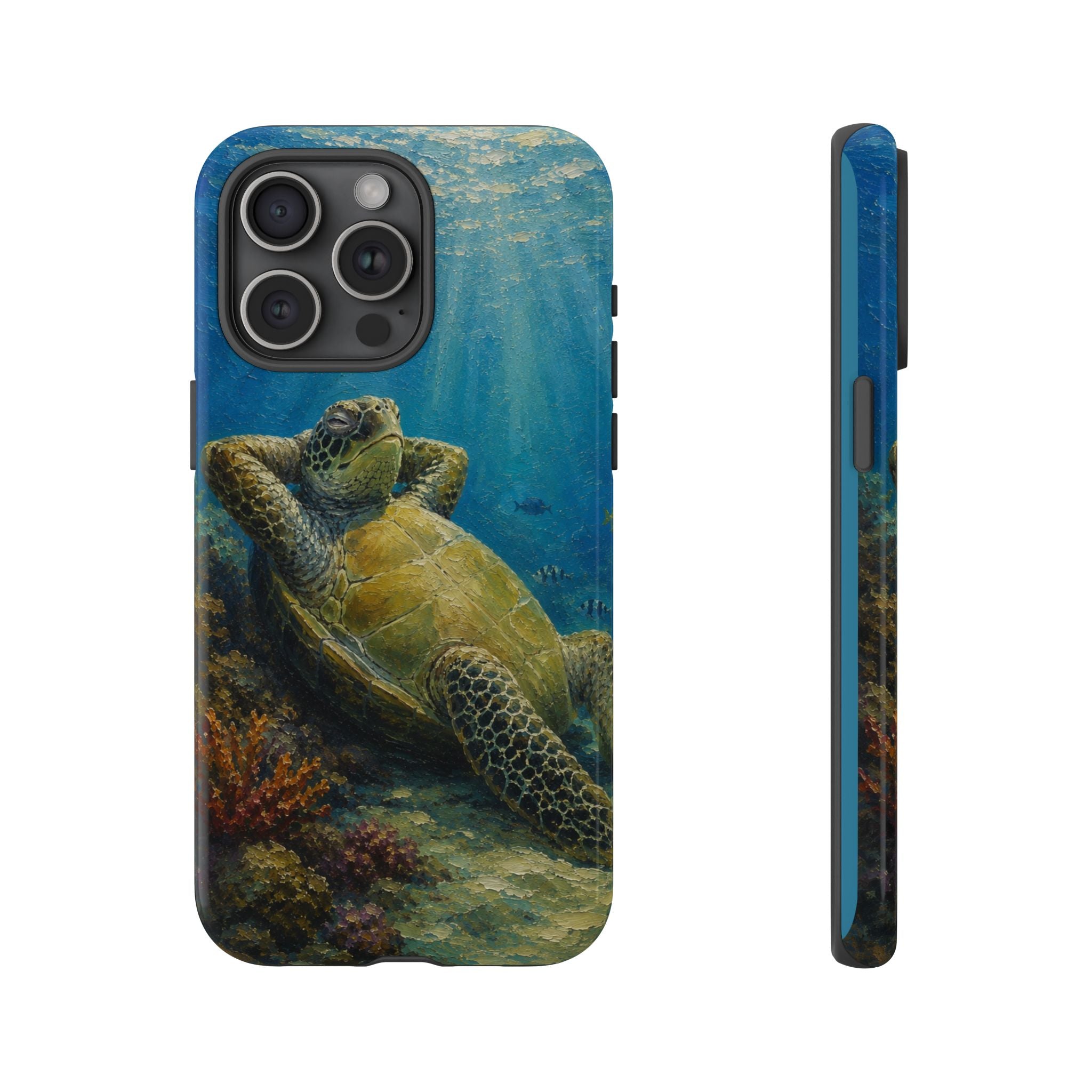 Sea Turtle Relaxation Phone Case — Ocean Underwater Art Protective Tough Case