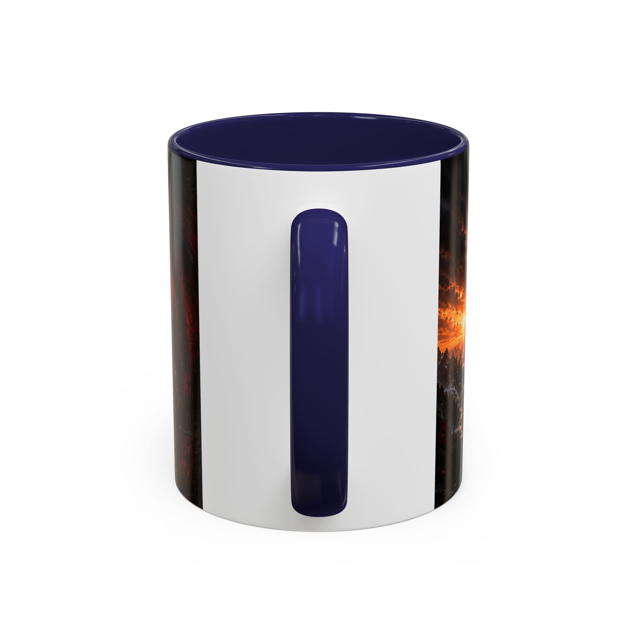 Dragon Coffee Mug — Dark Fantasy Red-Eyed Dragon Accent Mug (11/15oz)