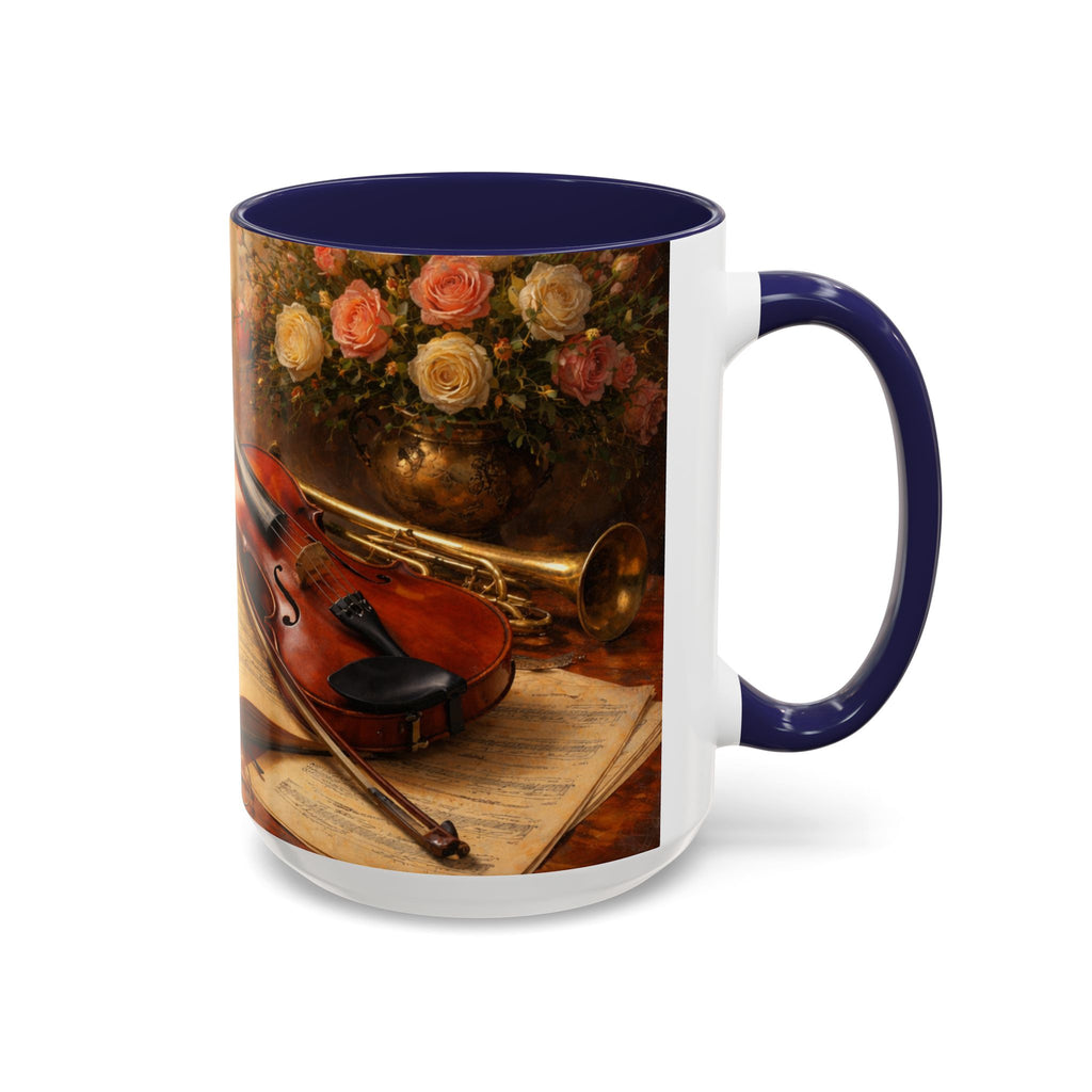 Classical Music Coffee Mug – Classical Music Floral Design (11/15 oz)