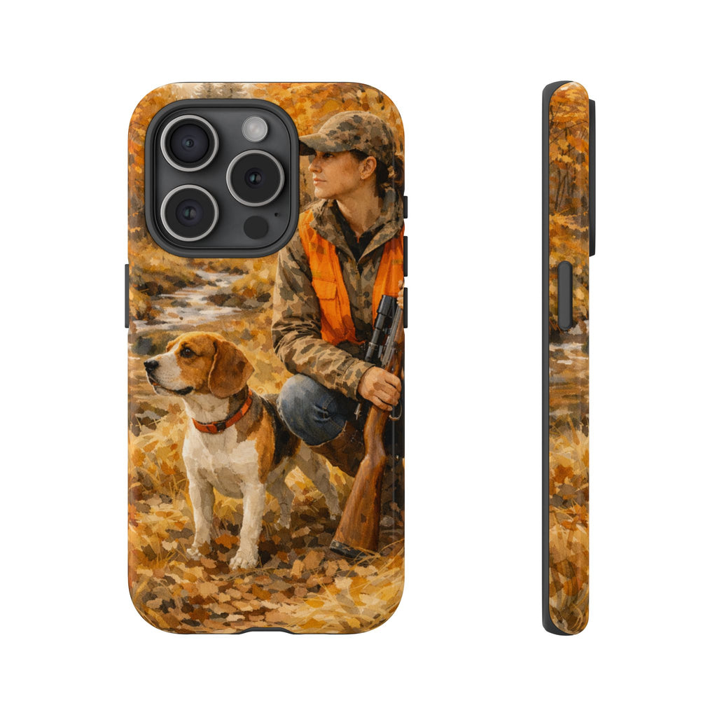 Hunter and Beagle Phone Case — Hunting Dog Autumn Camouflage iPhone Cover