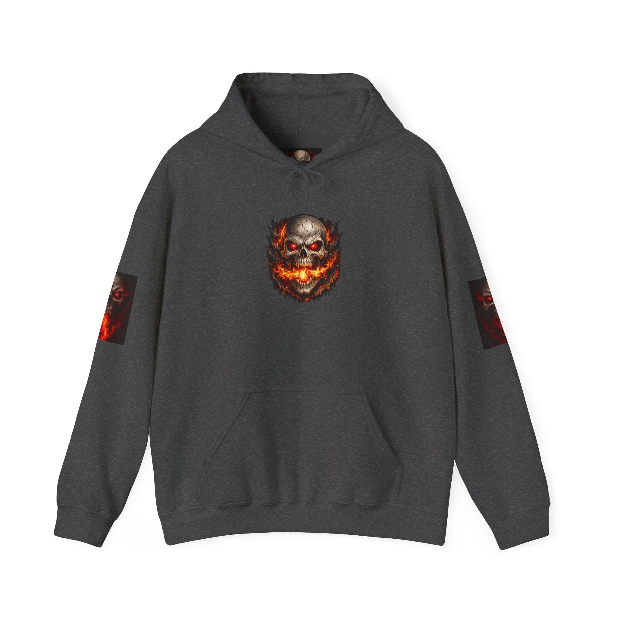 Devil's Reject Hoodie — Fiery Skull Graphic Pullover