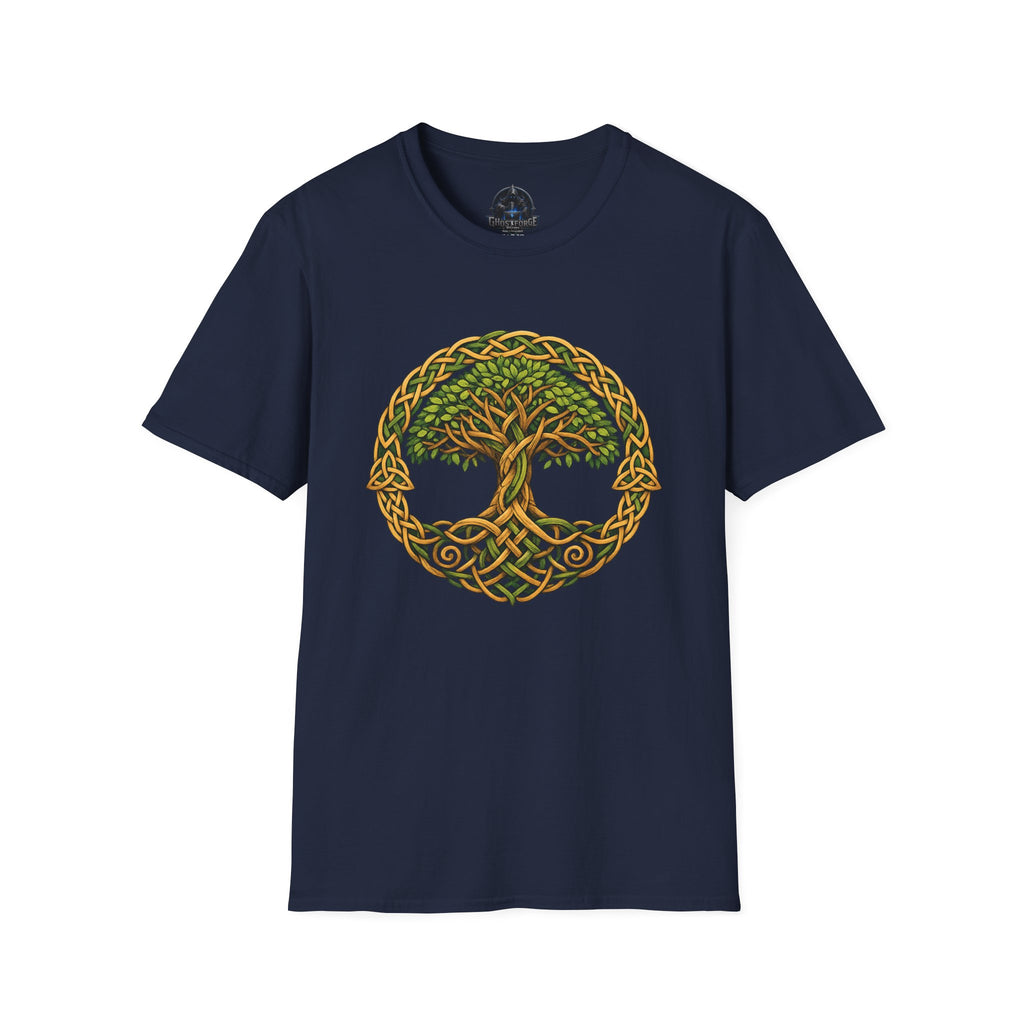 Celtic Tree of Life T-Shirt — Green Knotwork Spiritual Nature Tee