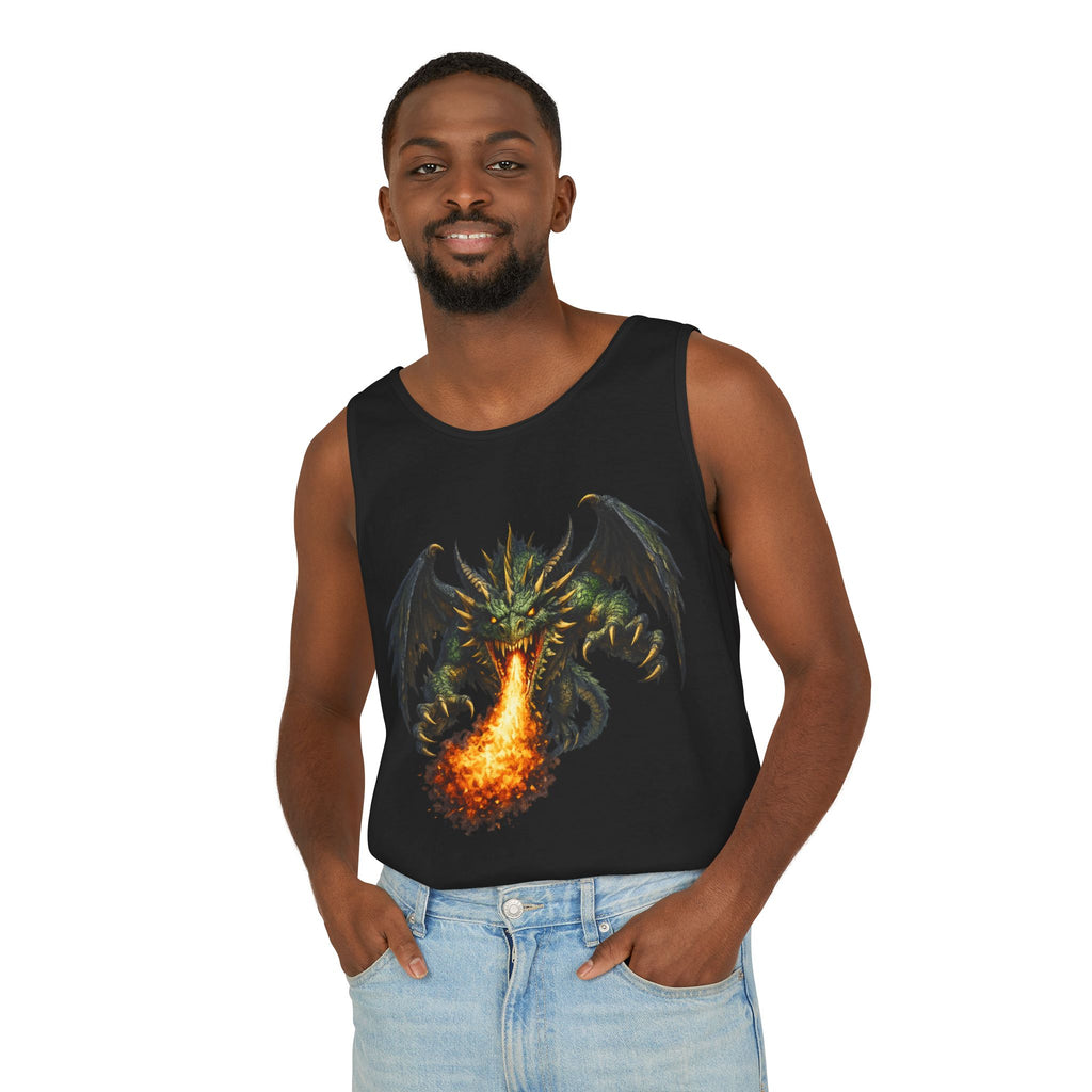 Dragon Fire Tank Top — Flaming Dragon Graphic Tank
