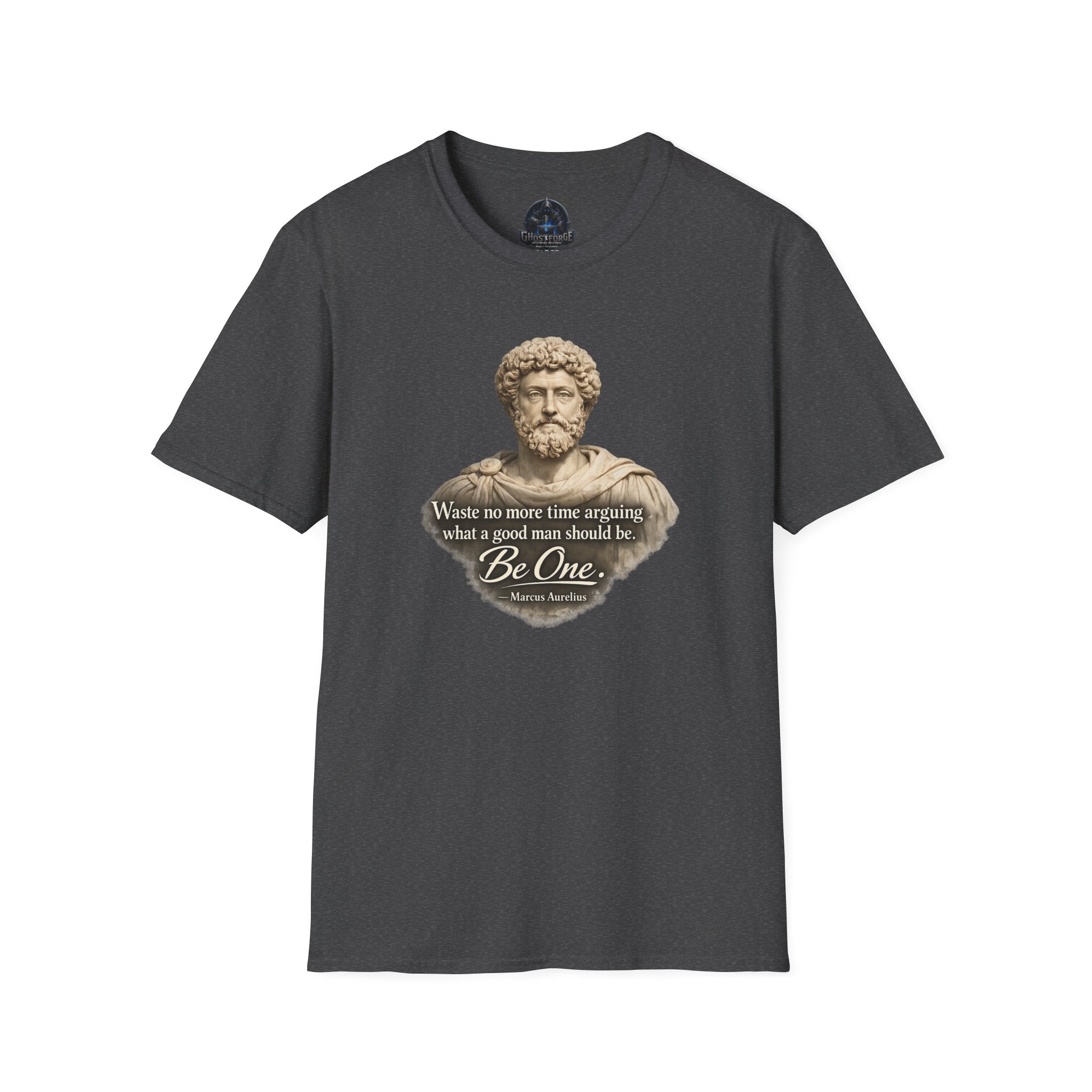 Marcus Aurelius Bust T-Shirt – “Waste No More Time...” Stoic Quote Tee