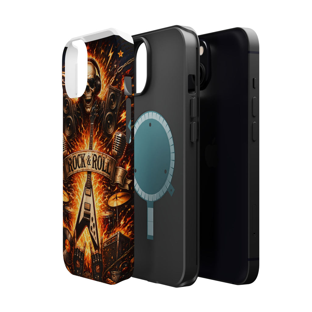 Rock & Roll Skull Guitar Phone Case — Magnetic Impact-Resistant