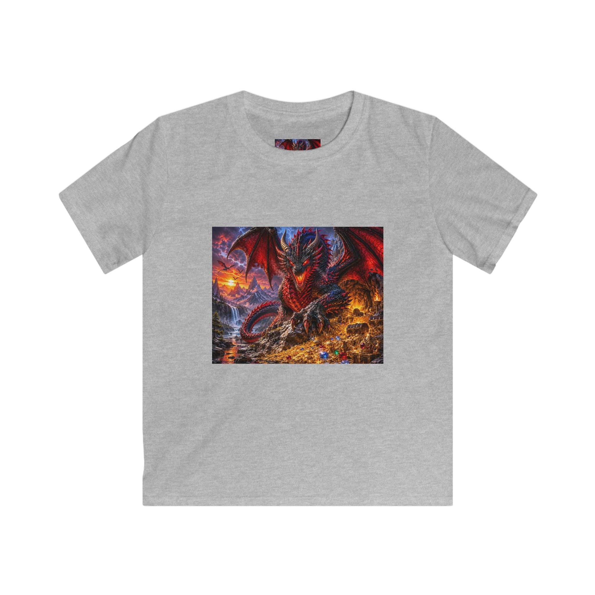 Dragon Fire Kids T‑Shirt — Fiery Fantasy Dragon Graphic Tee for Boys & Girls