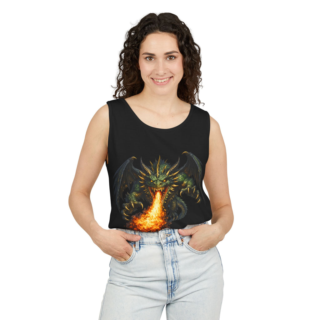 Dragon Fire Tank Top — Flaming Dragon Graphic Tank