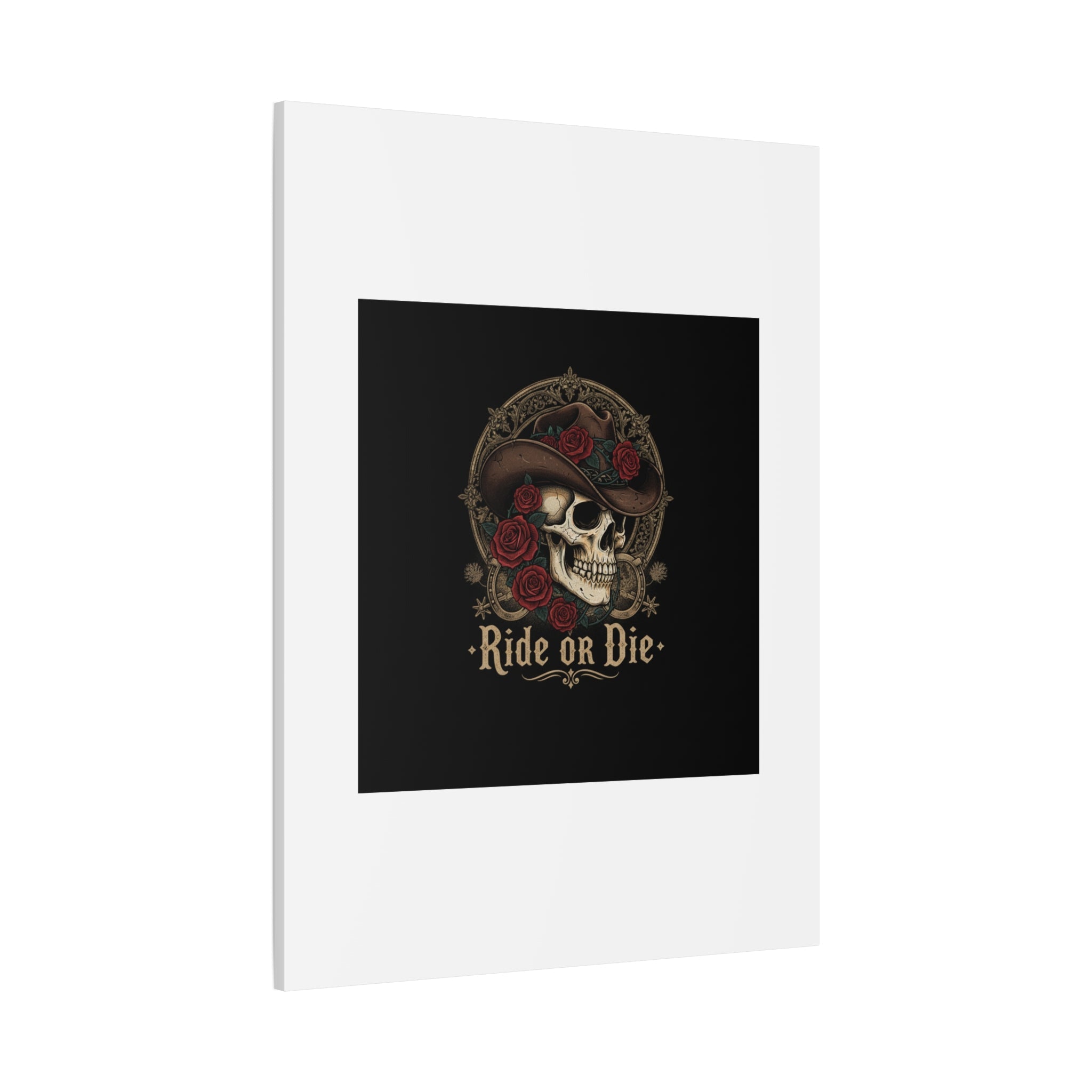 Ride or Die Skull Canvas | Western Skull Art, Gothic Americana