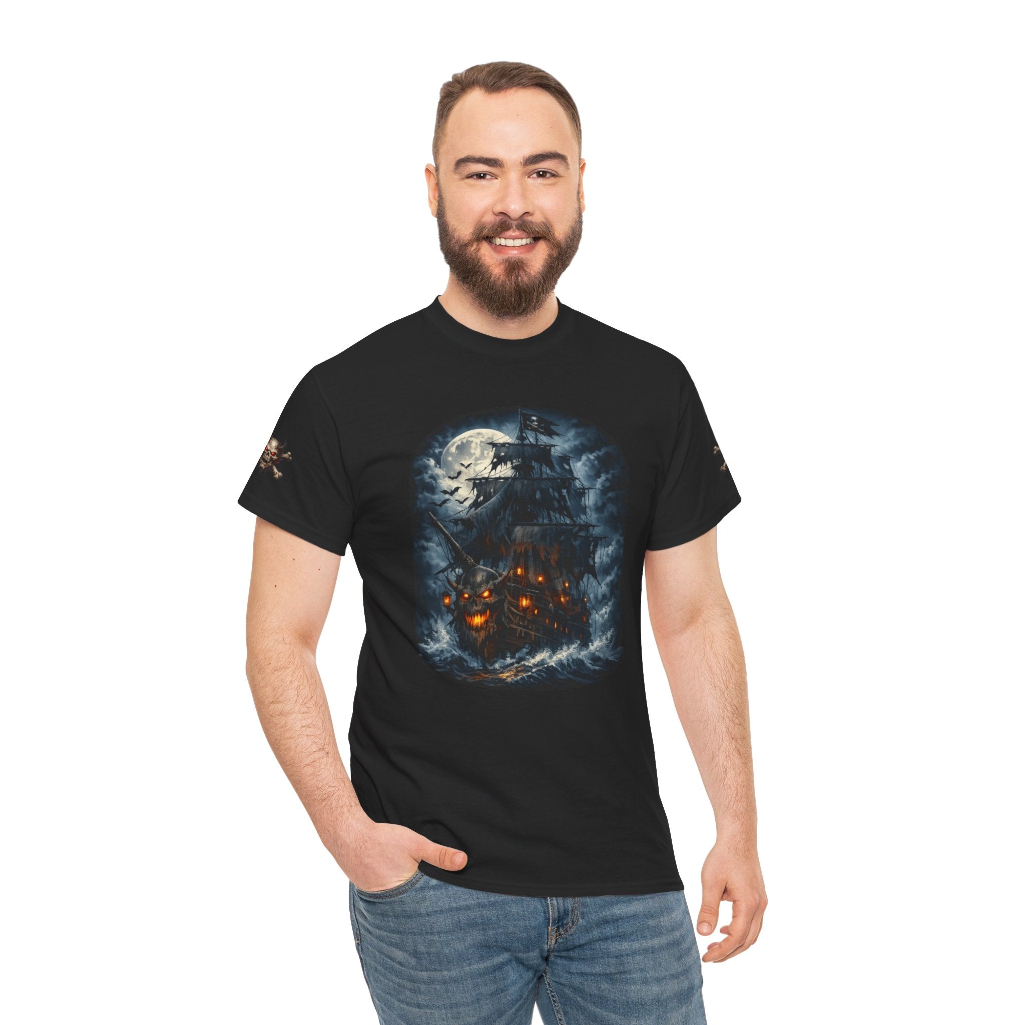 Premium Pirate Tee — Blackhearts Inc. Ghost Ship Graphic T‑Shirt