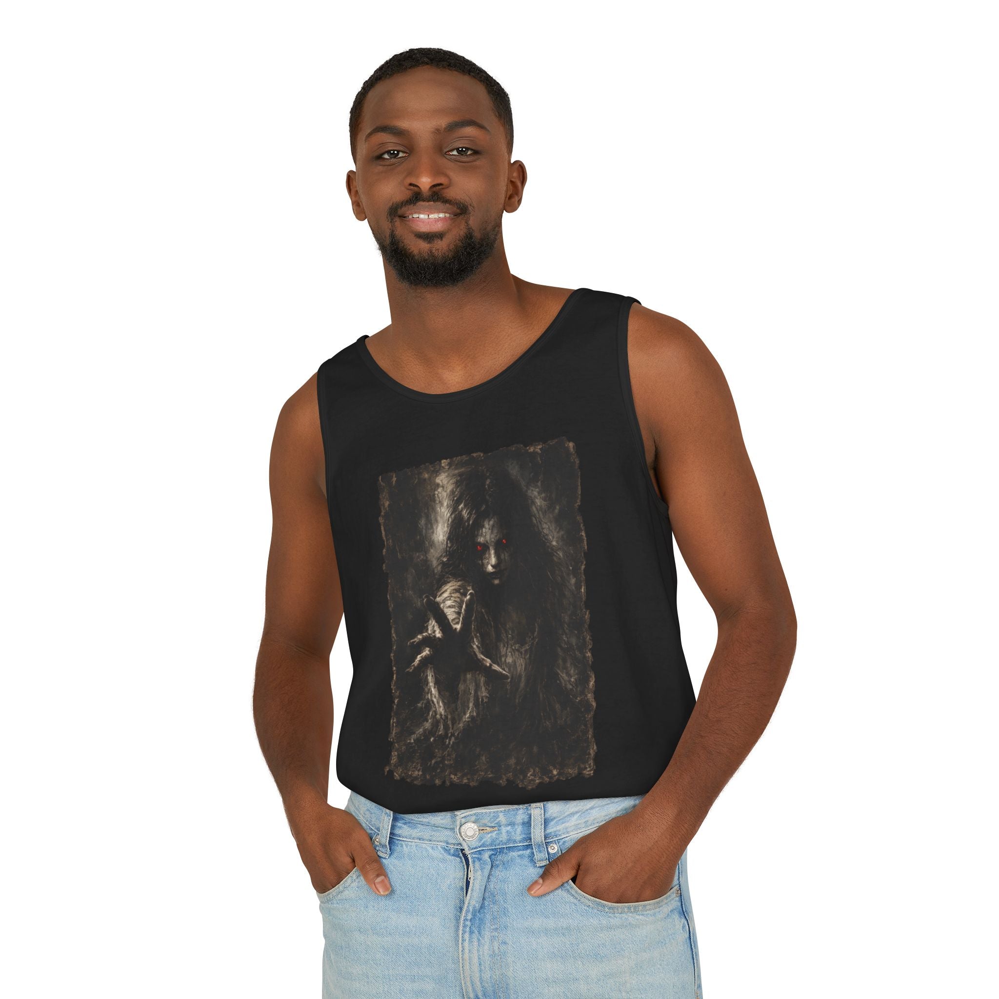 Gothic Ghost Girl Tank Top – Moody Vintage Ghost Art