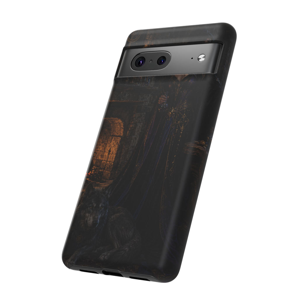 Gothic Witch Phone Case — Dark Fantasy Wolf & Fireplace Tough Case