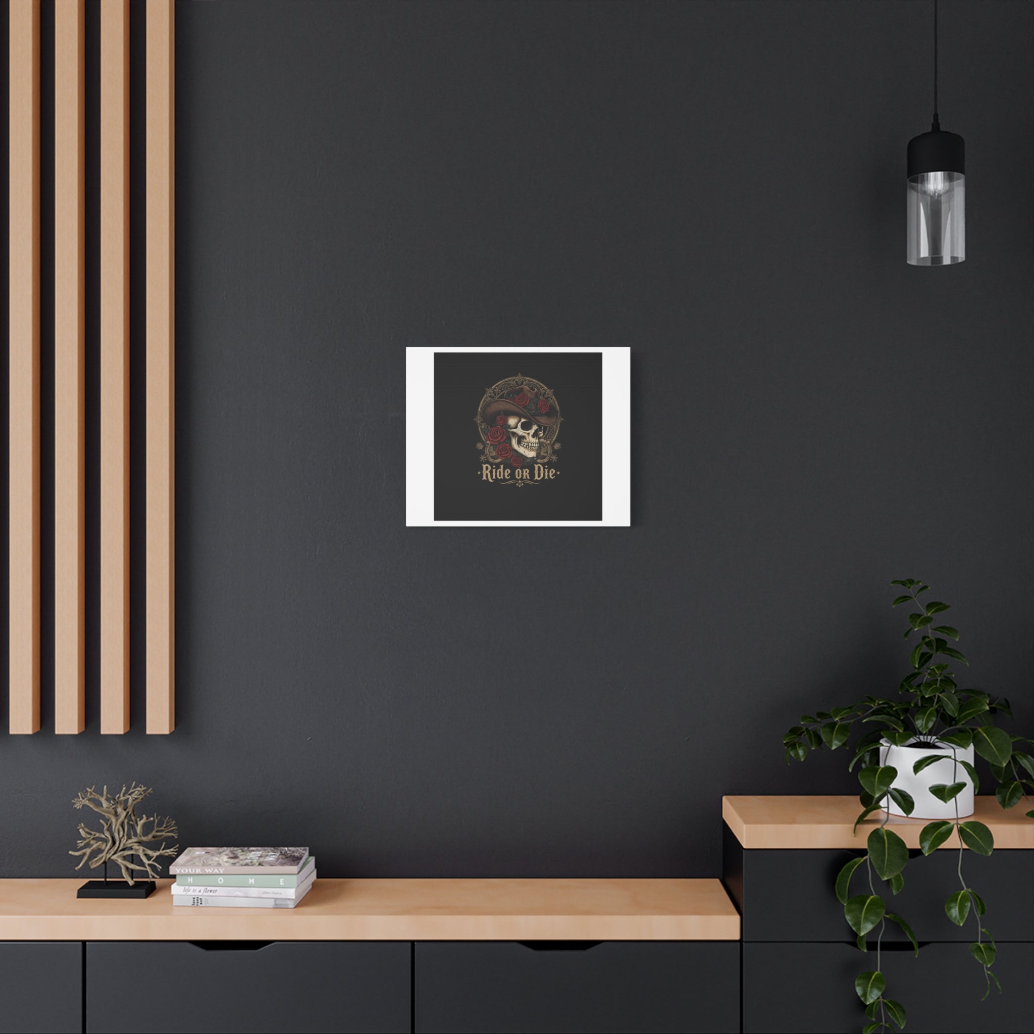 Ride or Die Skull Canvas | Western Skull Art, Gothic Americana