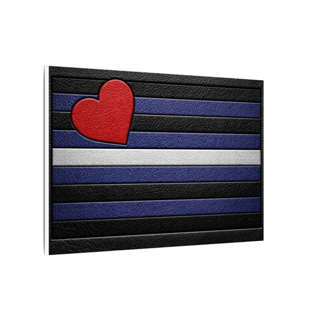 Leather Heart Canvas Wall Art - Matte Stretched Leather Pride Tribute