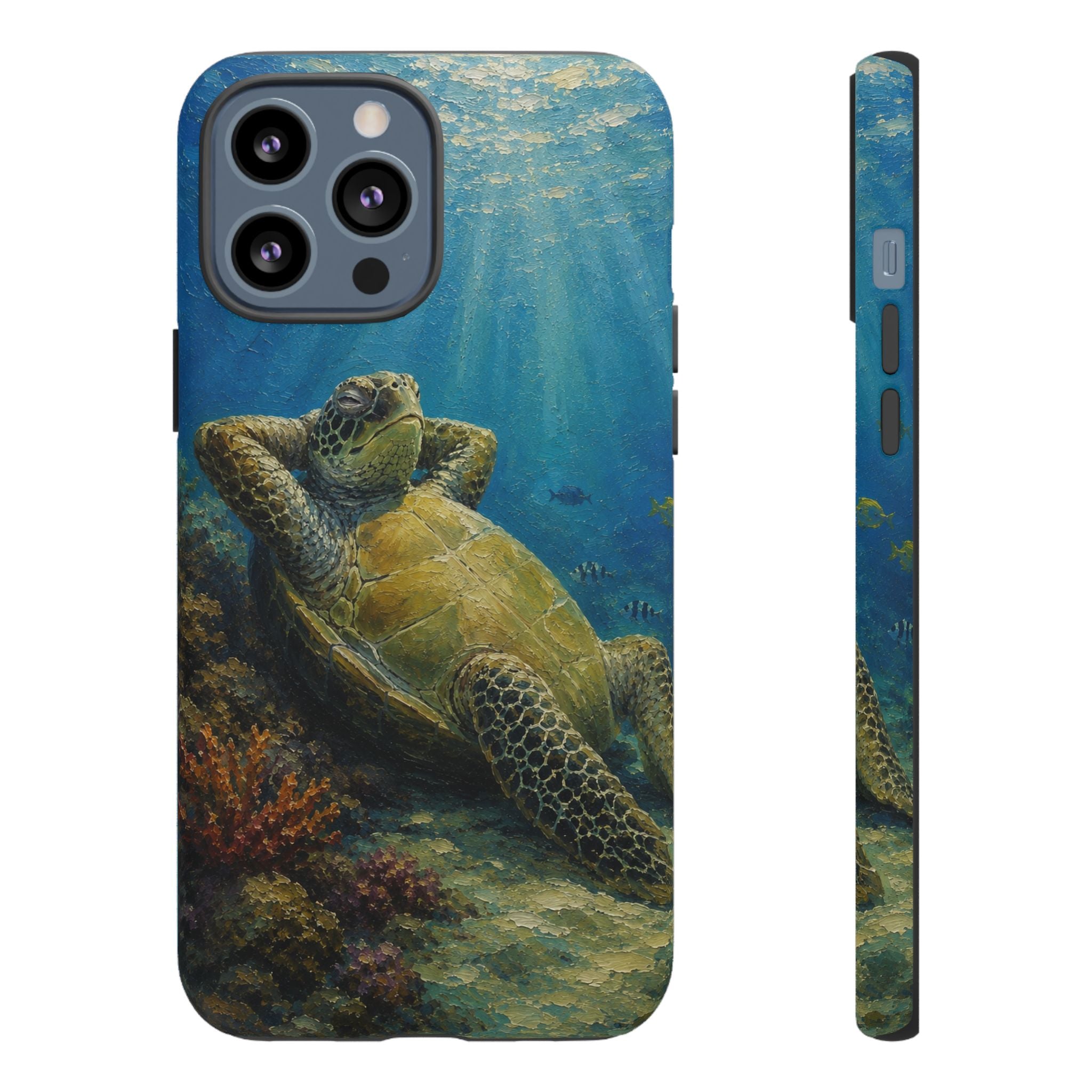 Sea Turtle Relaxation Phone Case — Ocean Underwater Art Protective Tough Case