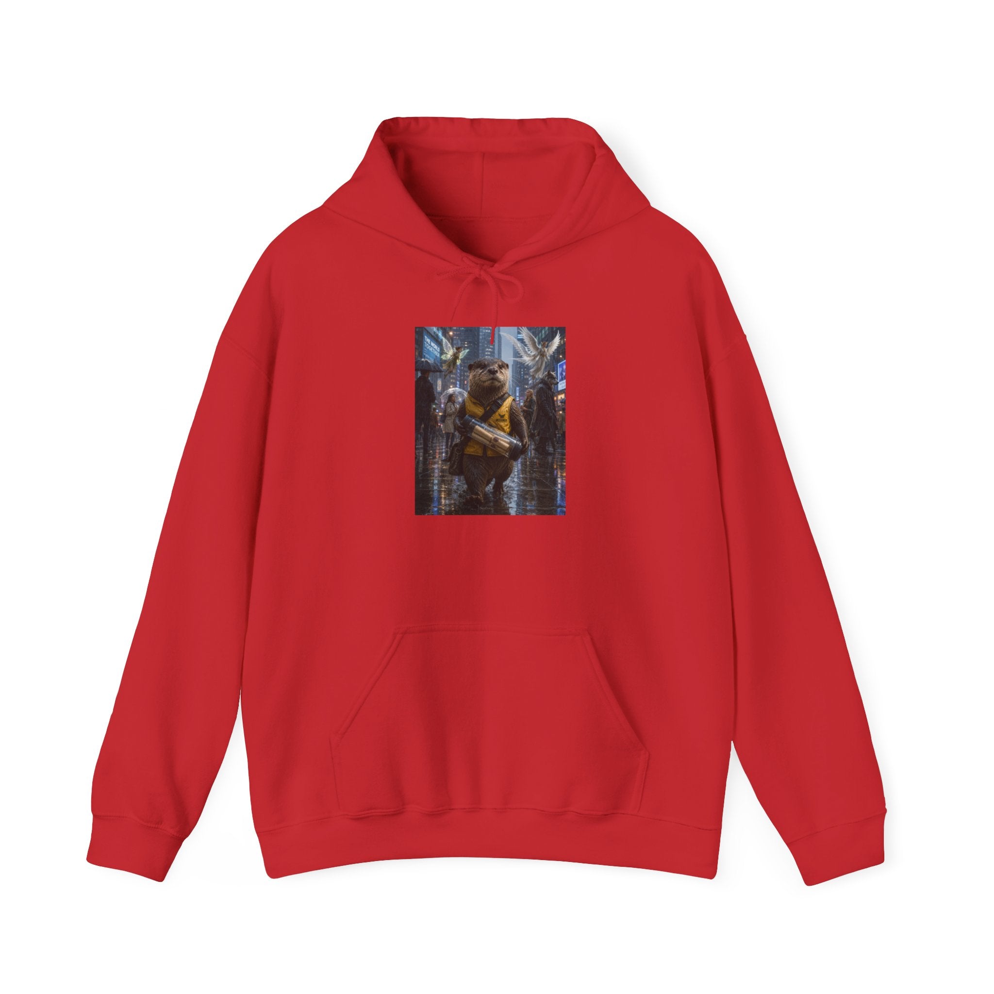 Messenger Otter Hoodie — Urban Wildlife Graphic Sweatshirt