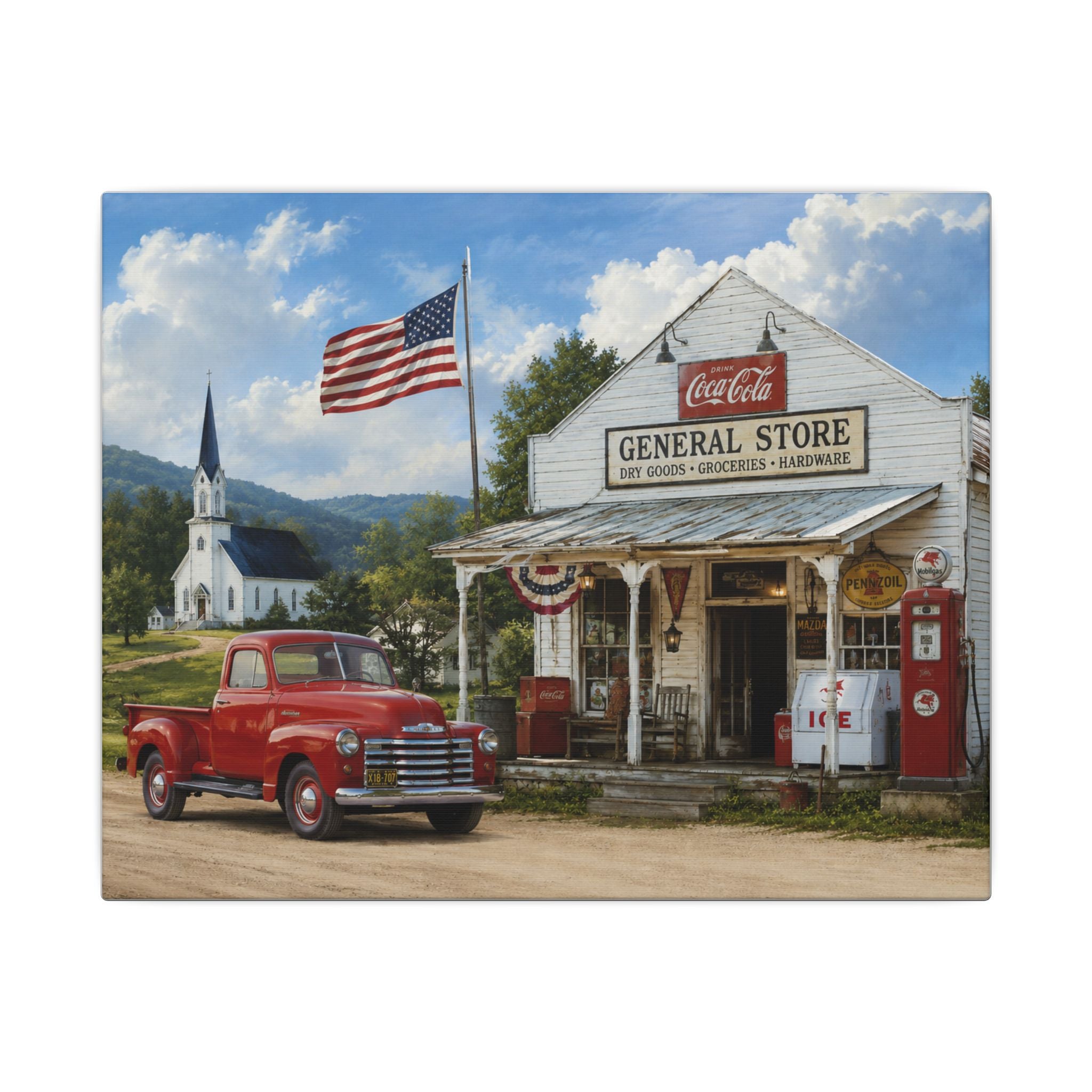 Vintage Americana General Store Canvas
