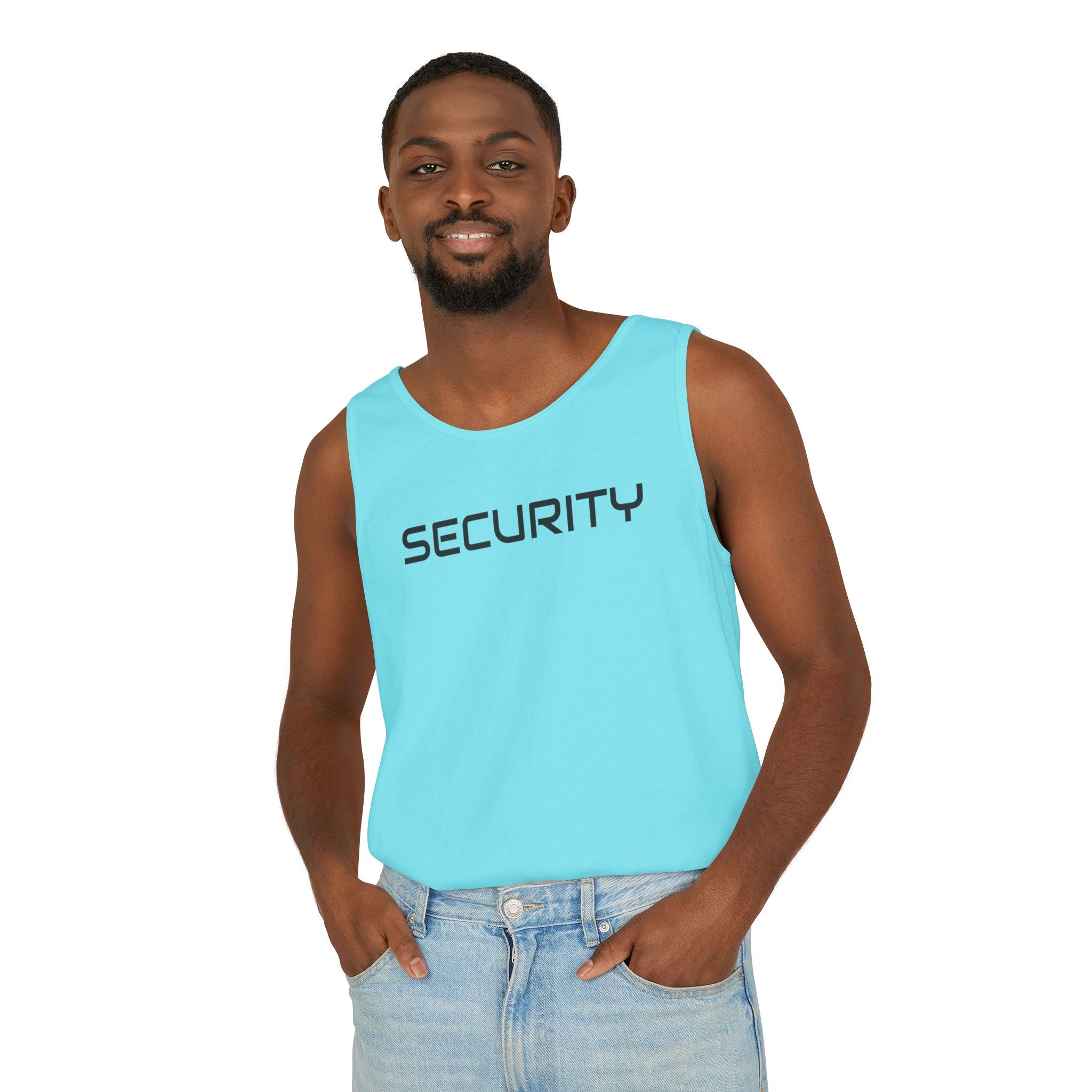 SECURITY Graphic Tank Top — Bold 'SECURITY' Streetwear Muscle Tee