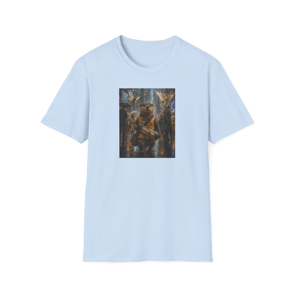 Messenger Otter Graphic Tee — Whimsical Otter Art Shirt