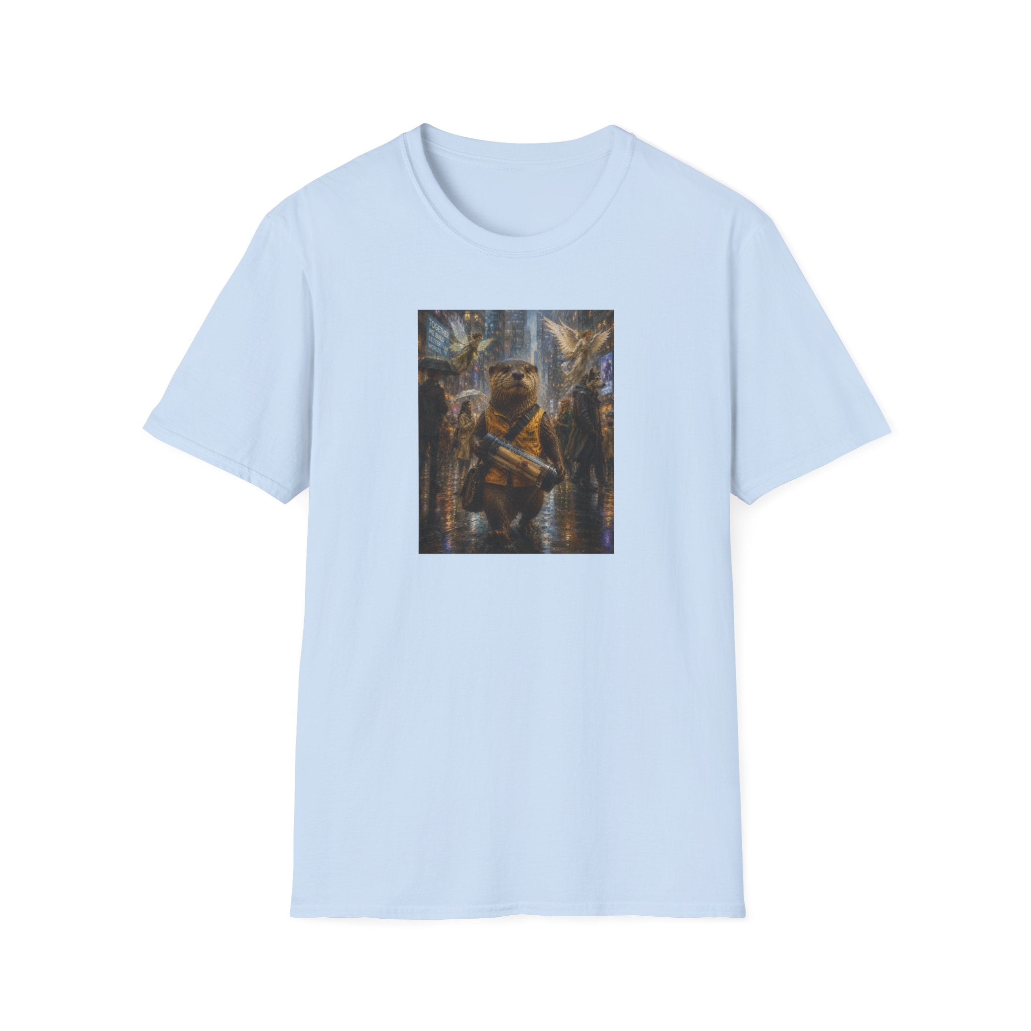 Messenger Otter Graphic Tee — Whimsical Otter Art Shirt