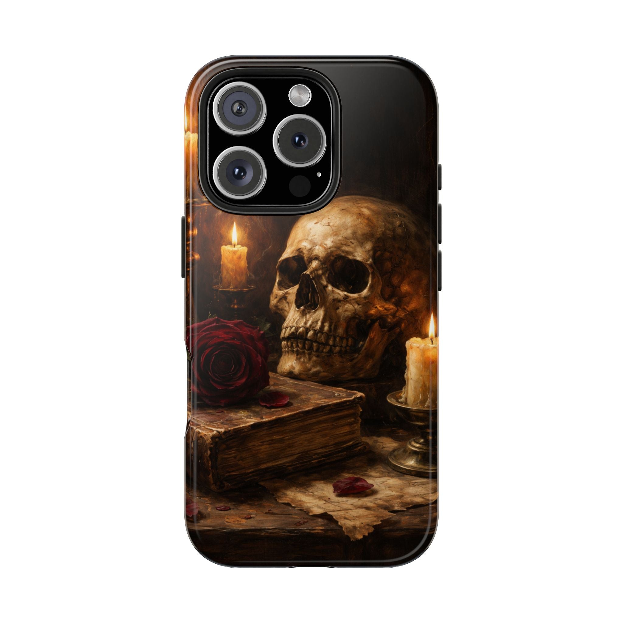 Skull & Candle Tough Phone Case — Memento Mori Protective Cover