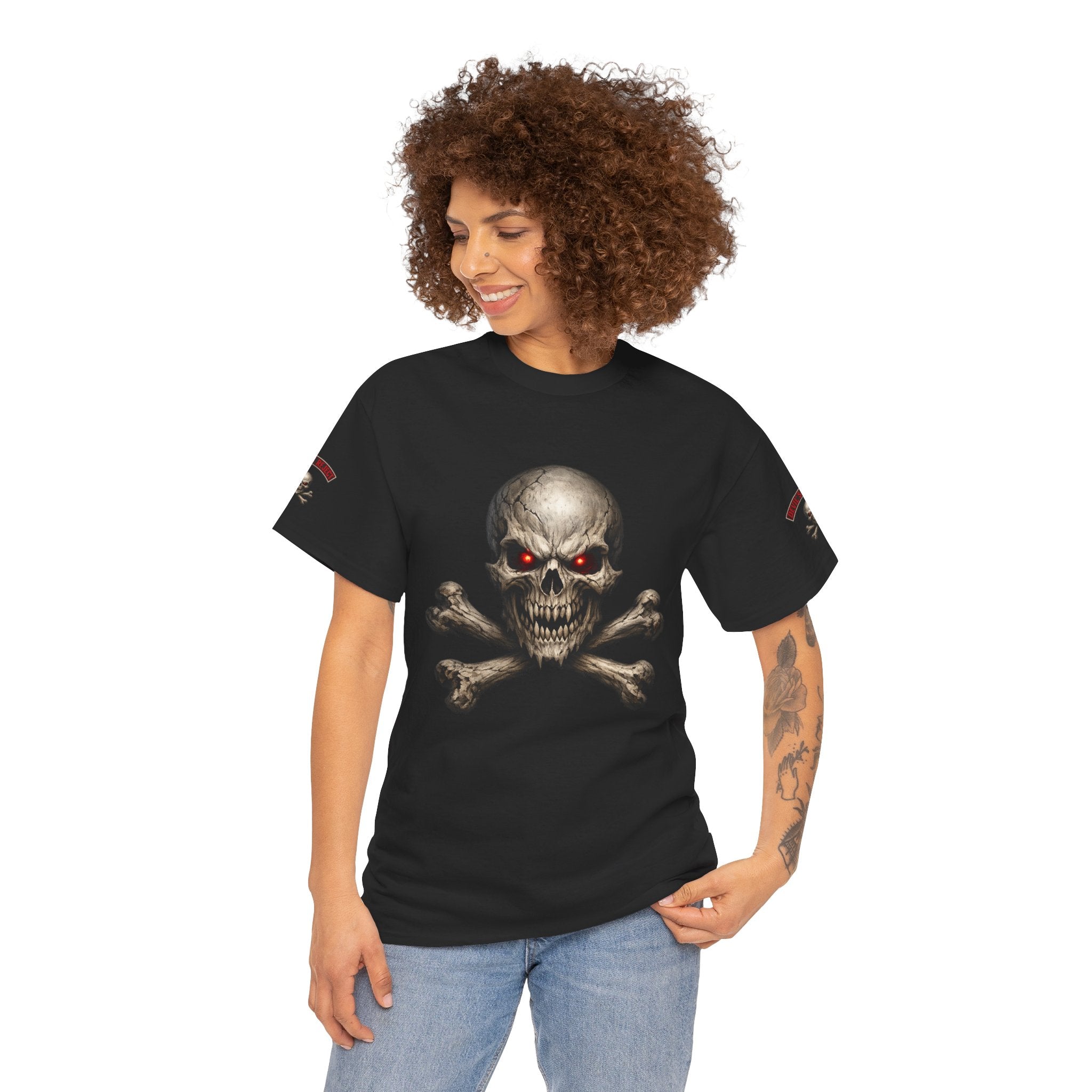 Premium Skull & Crossbones Graphic Tee — Red-Eye Pirate Skull T-Shirt