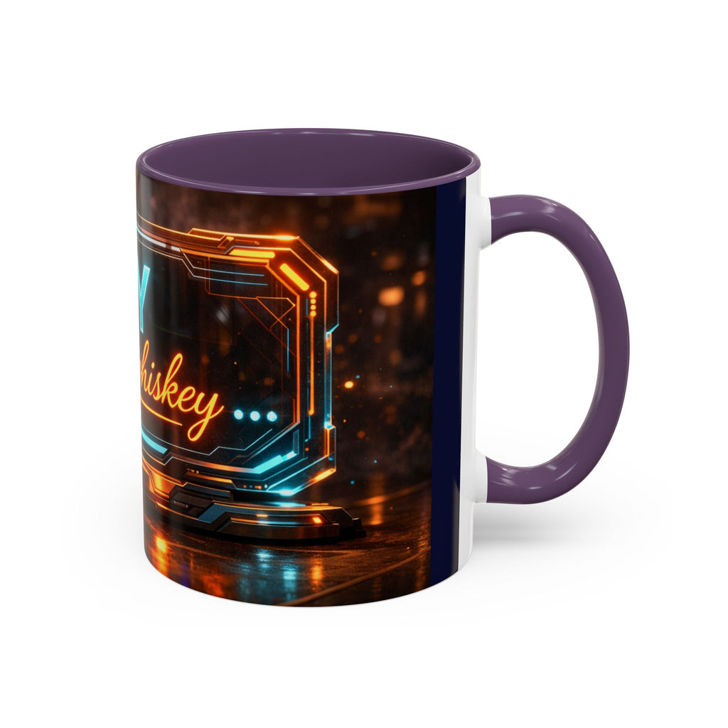 Coffee Mug — Neon Sign “May Contain Whiskey” Accent Mug (11/15 oz)