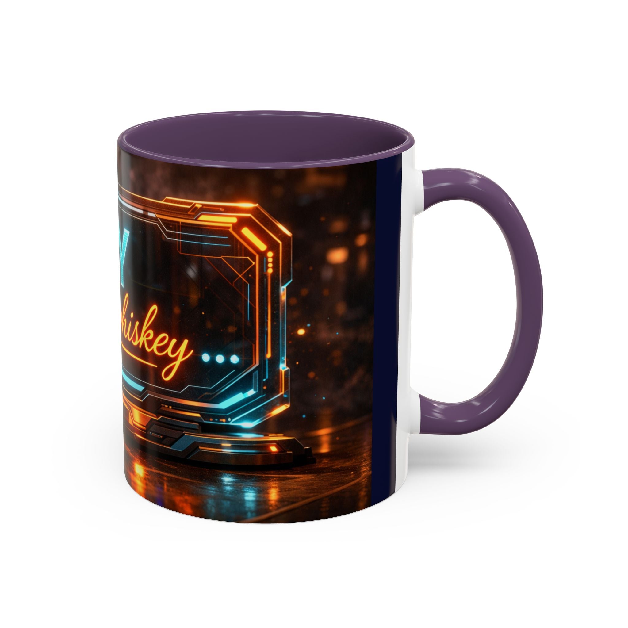 Coffee Mug — Neon Sign “May Contain Whiskey” Accent Mug (11/15 oz)