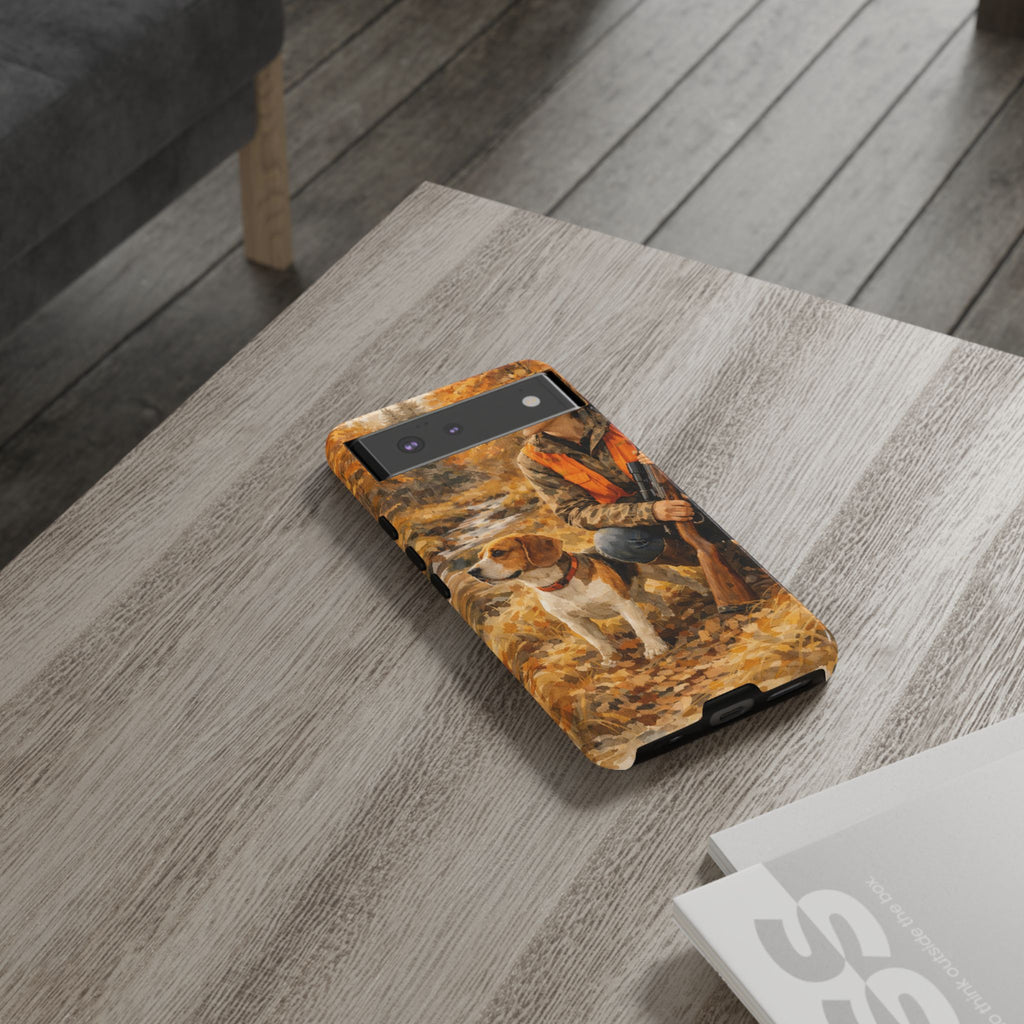 Hunter and Beagle Phone Case — Hunting Dog Autumn Camouflage iPhone Cover