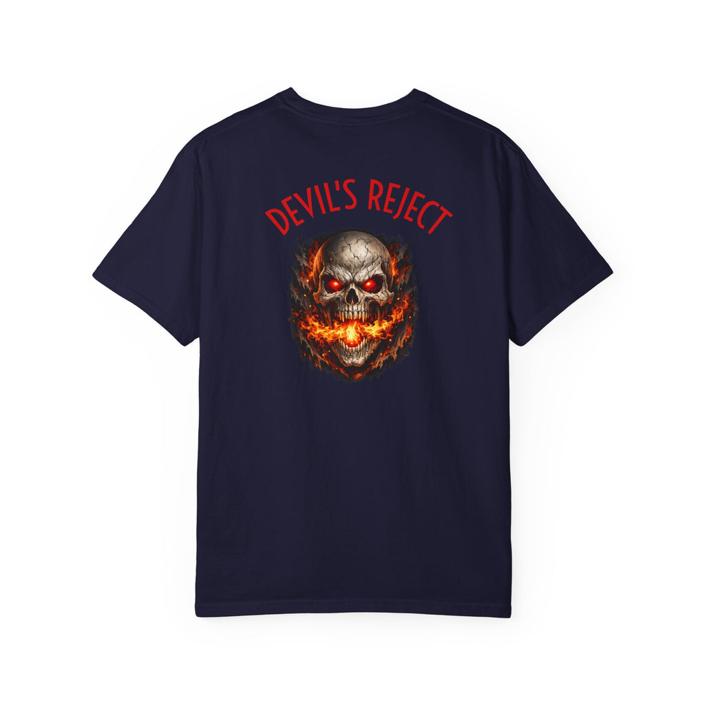 Devil's Reject Skull T-Shirt — Flaming Skull Graphic Tee