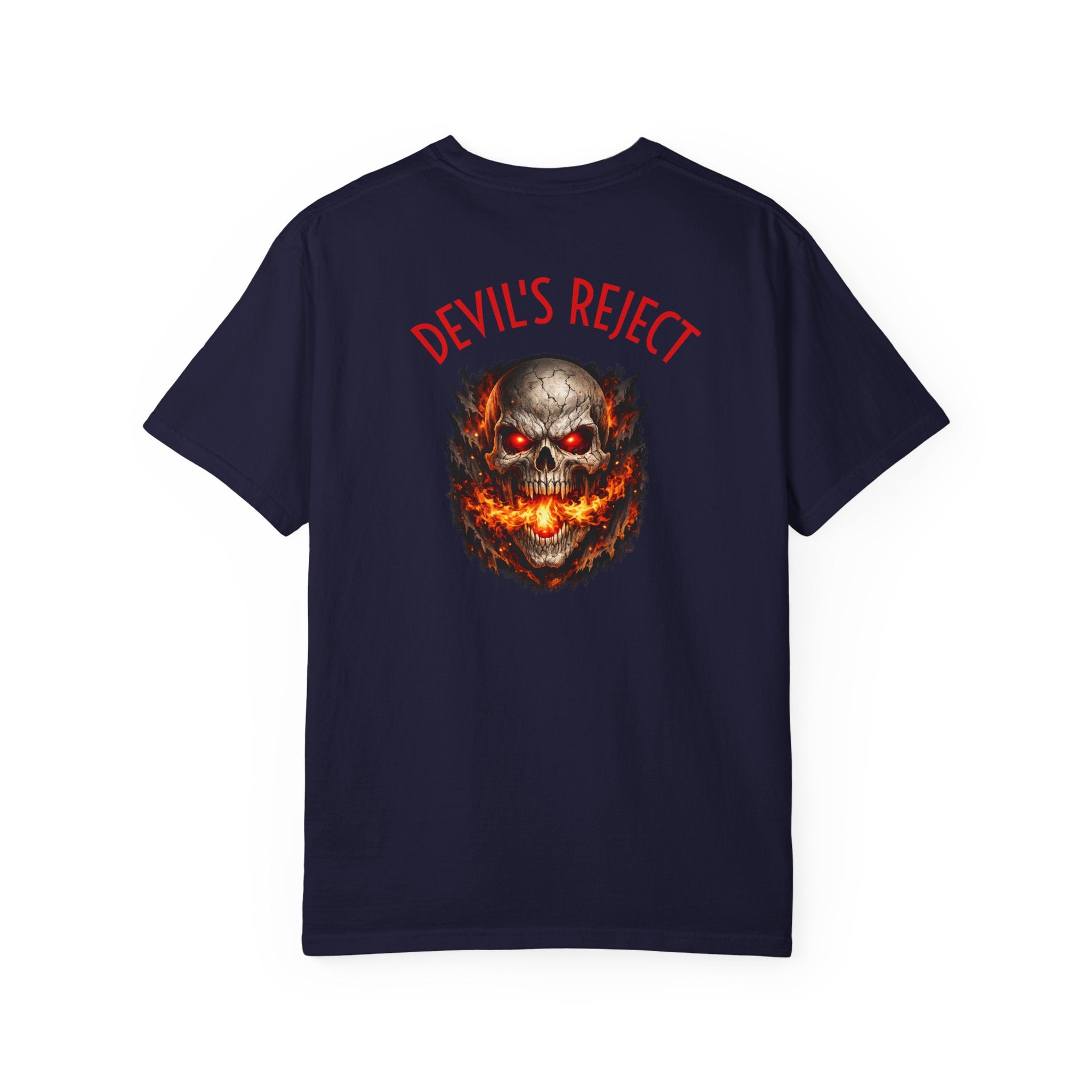Devil's Reject Skull T-Shirt — Flaming Skull Graphic Tee