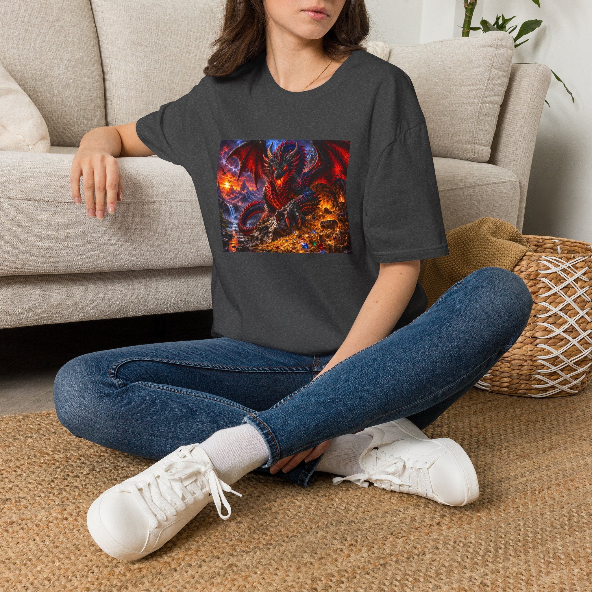 Dragon Guard T-Shirt — Epic Red Dragon Fantasy Art Tee