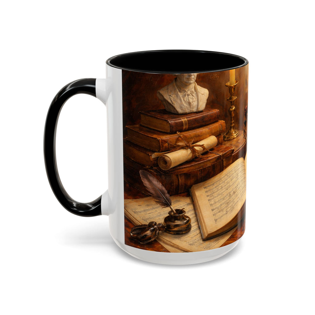 Classical Music Coffee Mug – Classical Music Floral Design (11/15 oz)
