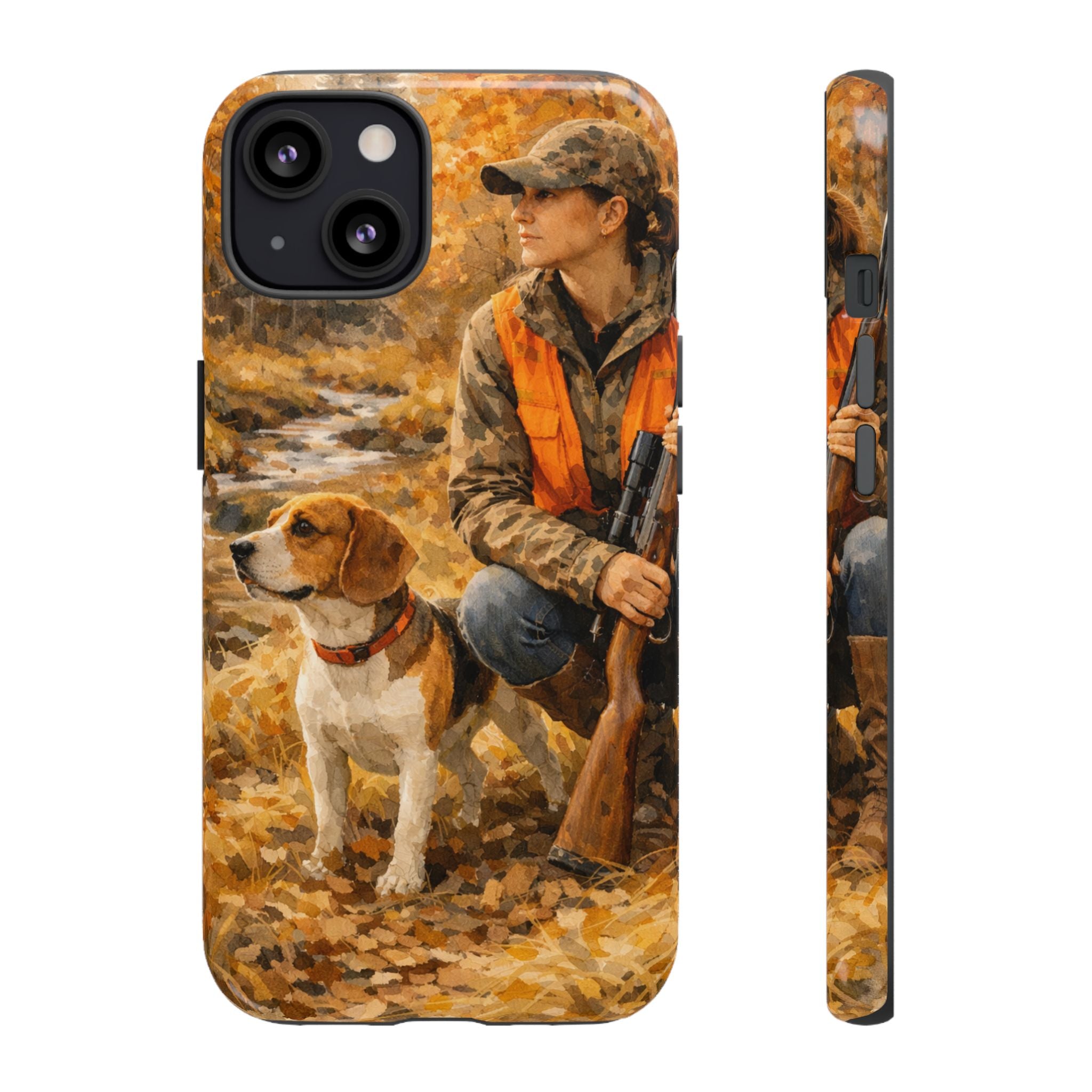 Hunter and Beagle Phone Case — Hunting Dog Autumn Camouflage iPhone Cover