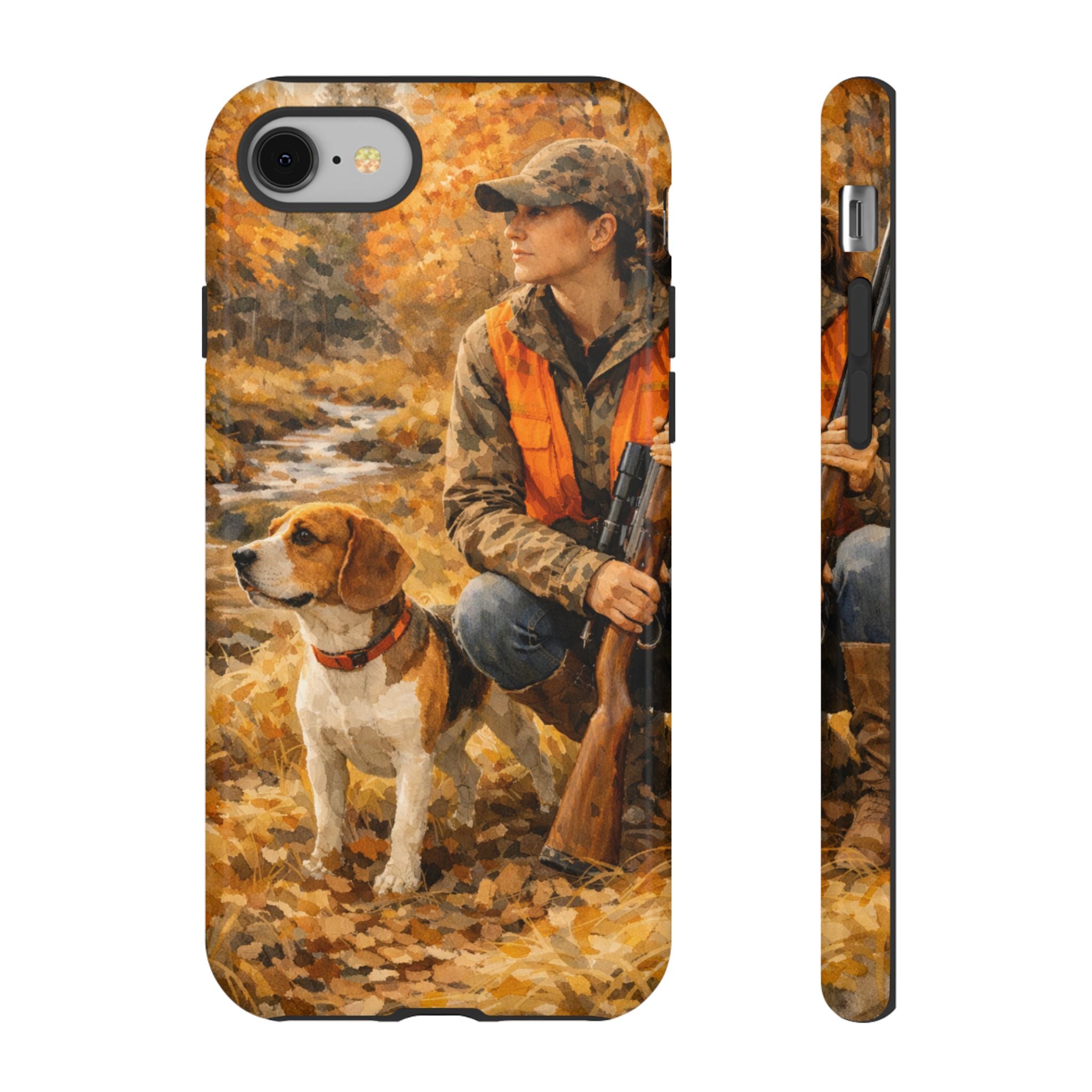 Hunter and Beagle Phone Case — Hunting Dog Autumn Camouflage iPhone Cover