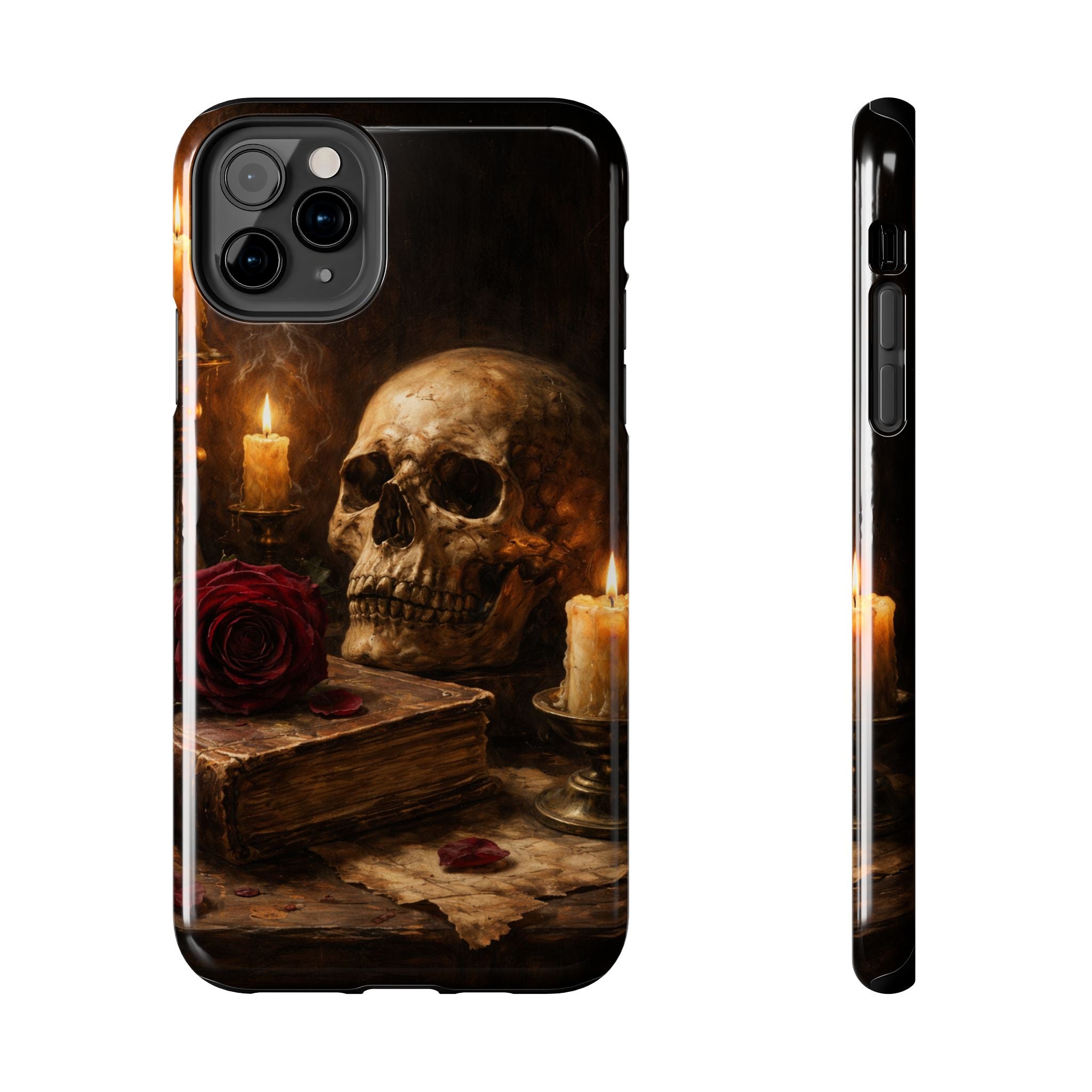 Skull & Candle Tough Phone Case — Memento Mori Protective Cover