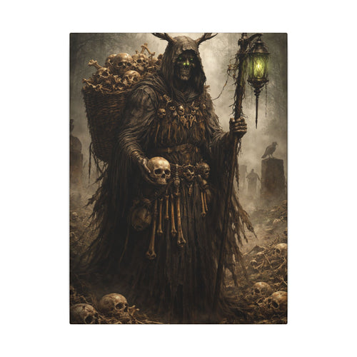 Bone Collector Canvas Print — Gothic Skull-Wraith Wall Art