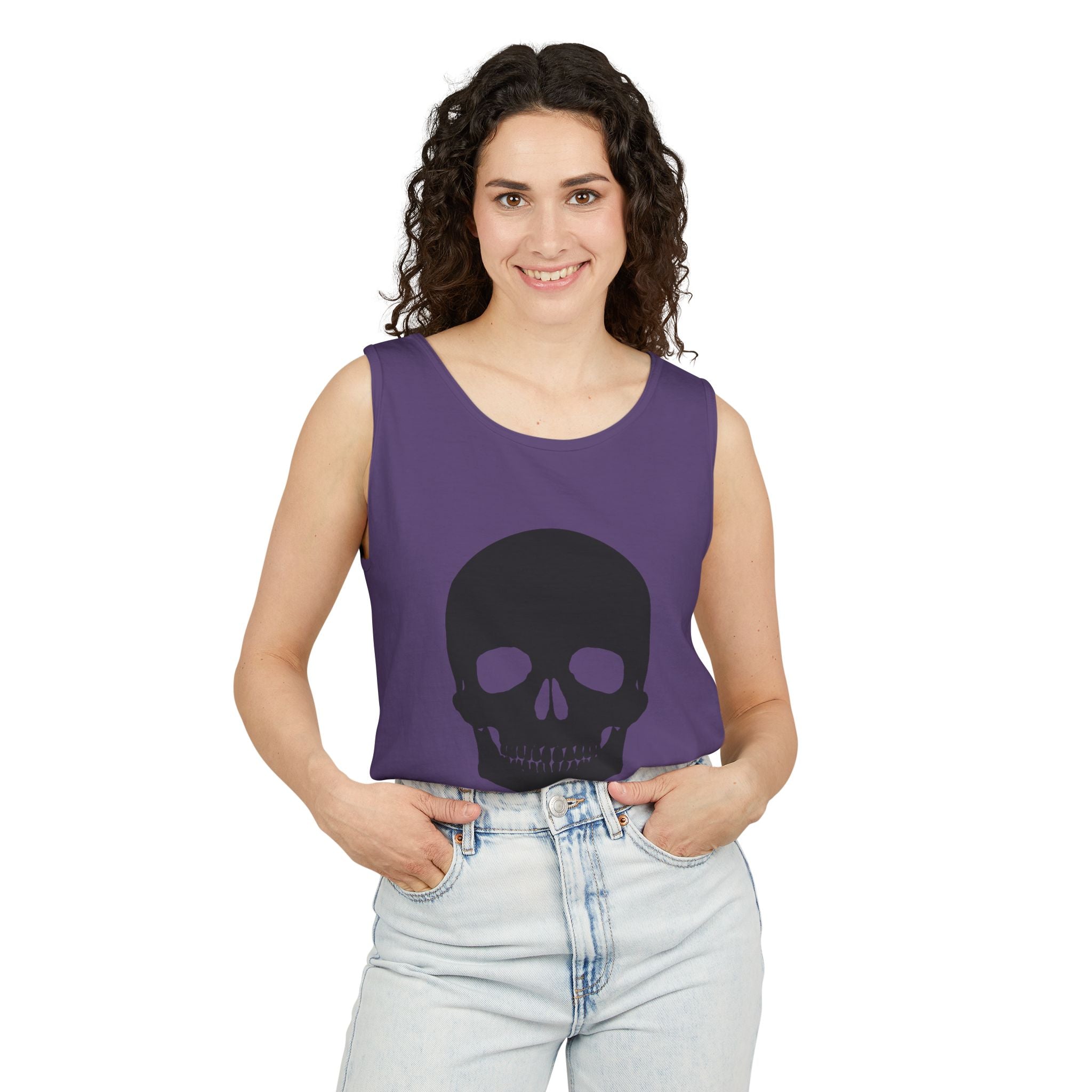 Skull Graphic Tank Top — Bold Black Skull Summer Vest