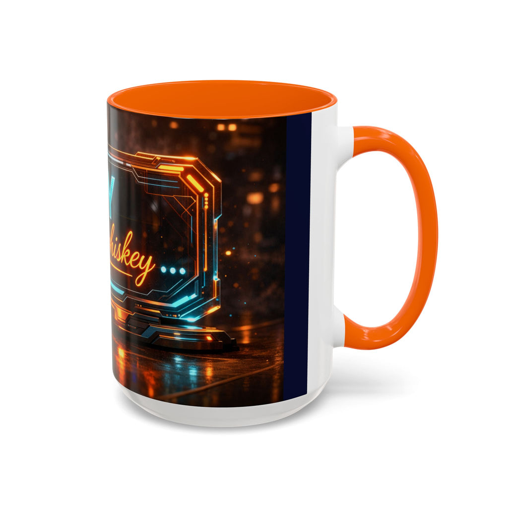 Coffee Mug — Neon Sign “May Contain Whiskey” Accent Mug (11/15 oz)