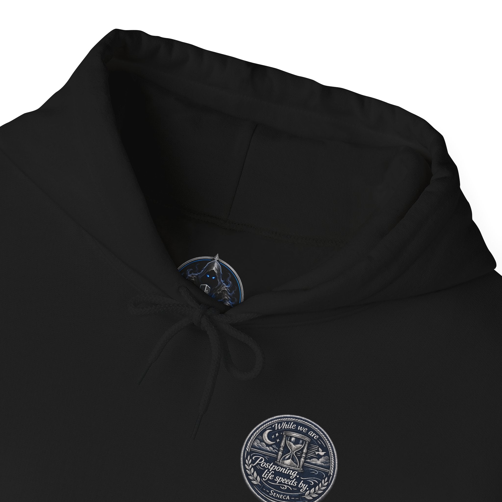 Premium Hoodie — 'Memento Mori' Skull & Scales Graphic Hoodie