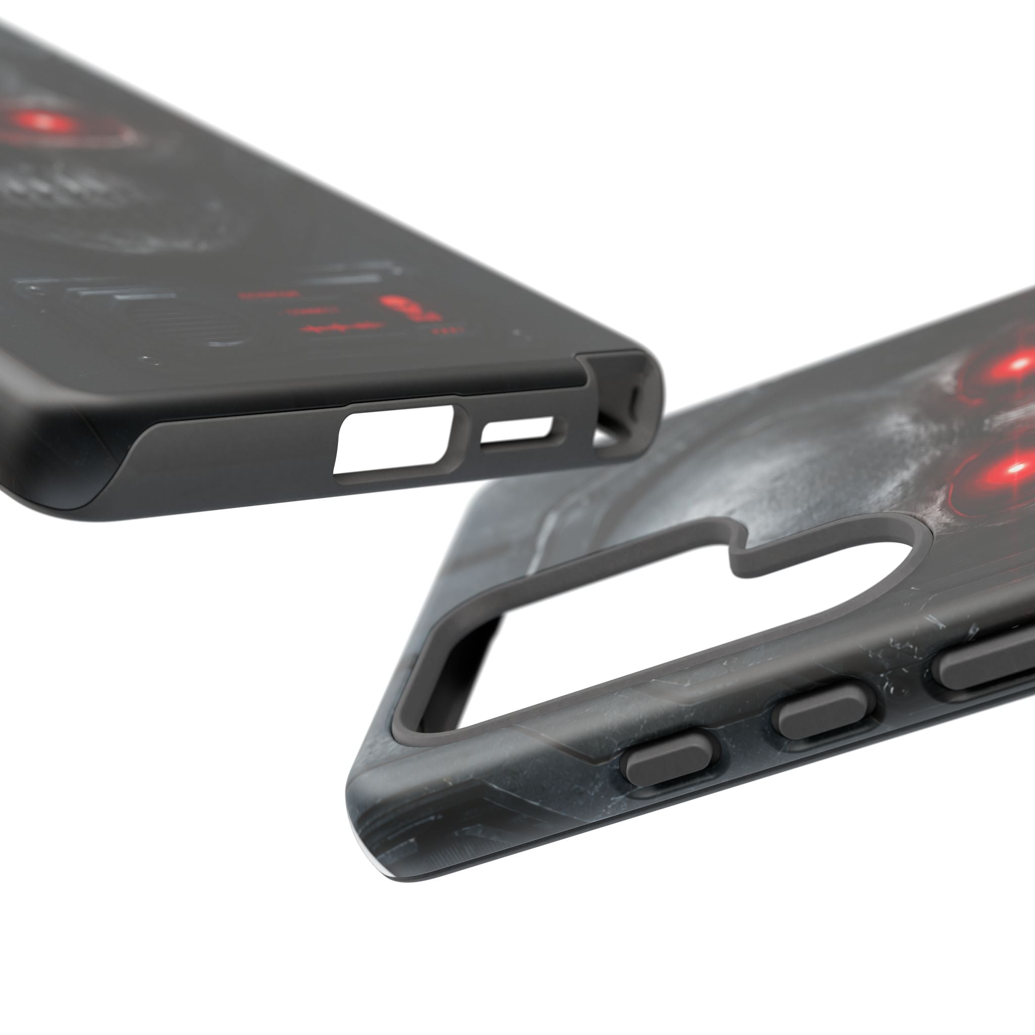 Skull Sentinel Phone Case — Red-Eyed Tactical Skull Protective Case
