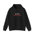 Question Everything Hoodie – Bold Red & White Graphic Pullover