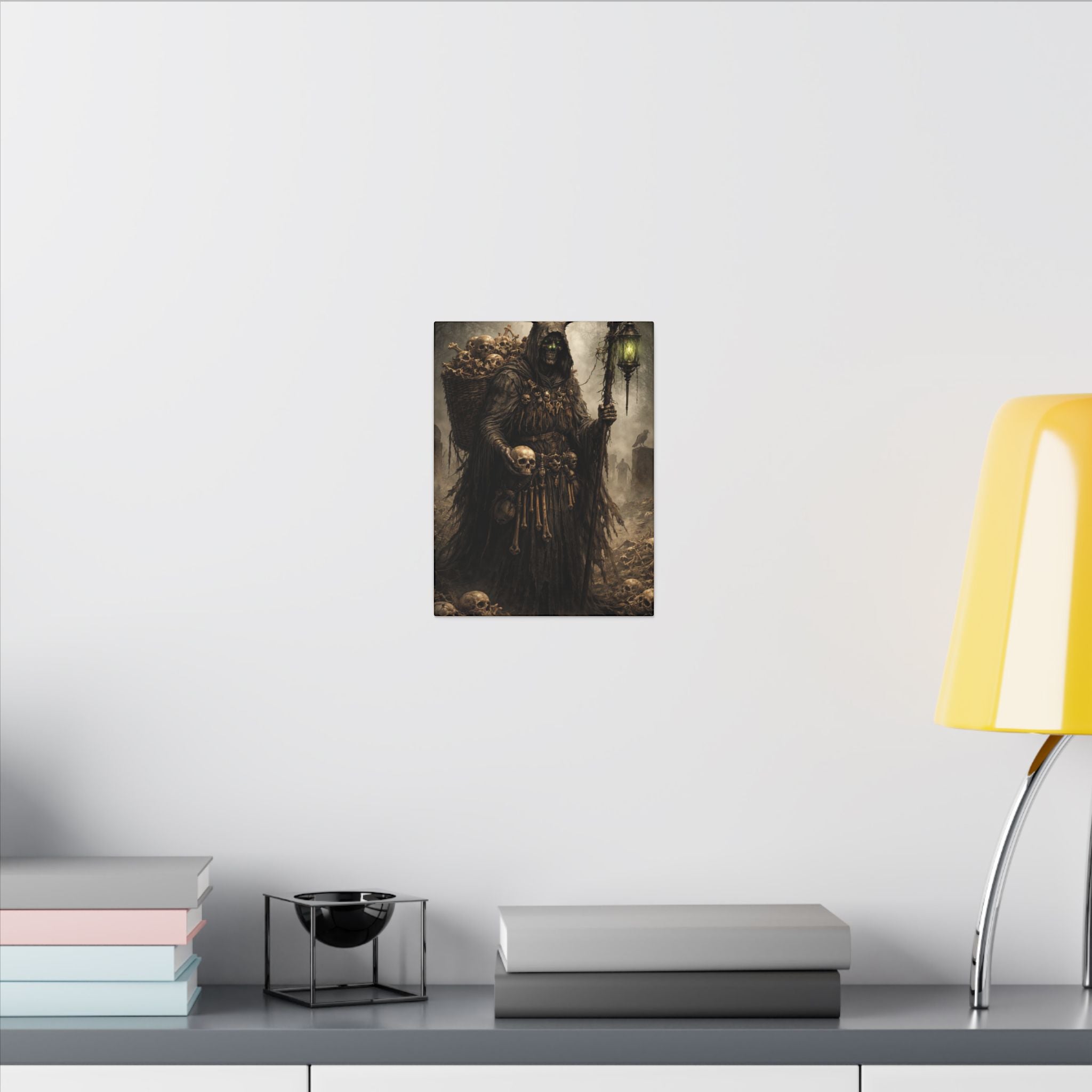 Bone Collector Canvas Print — Gothic Skull-Wraith Wall Art