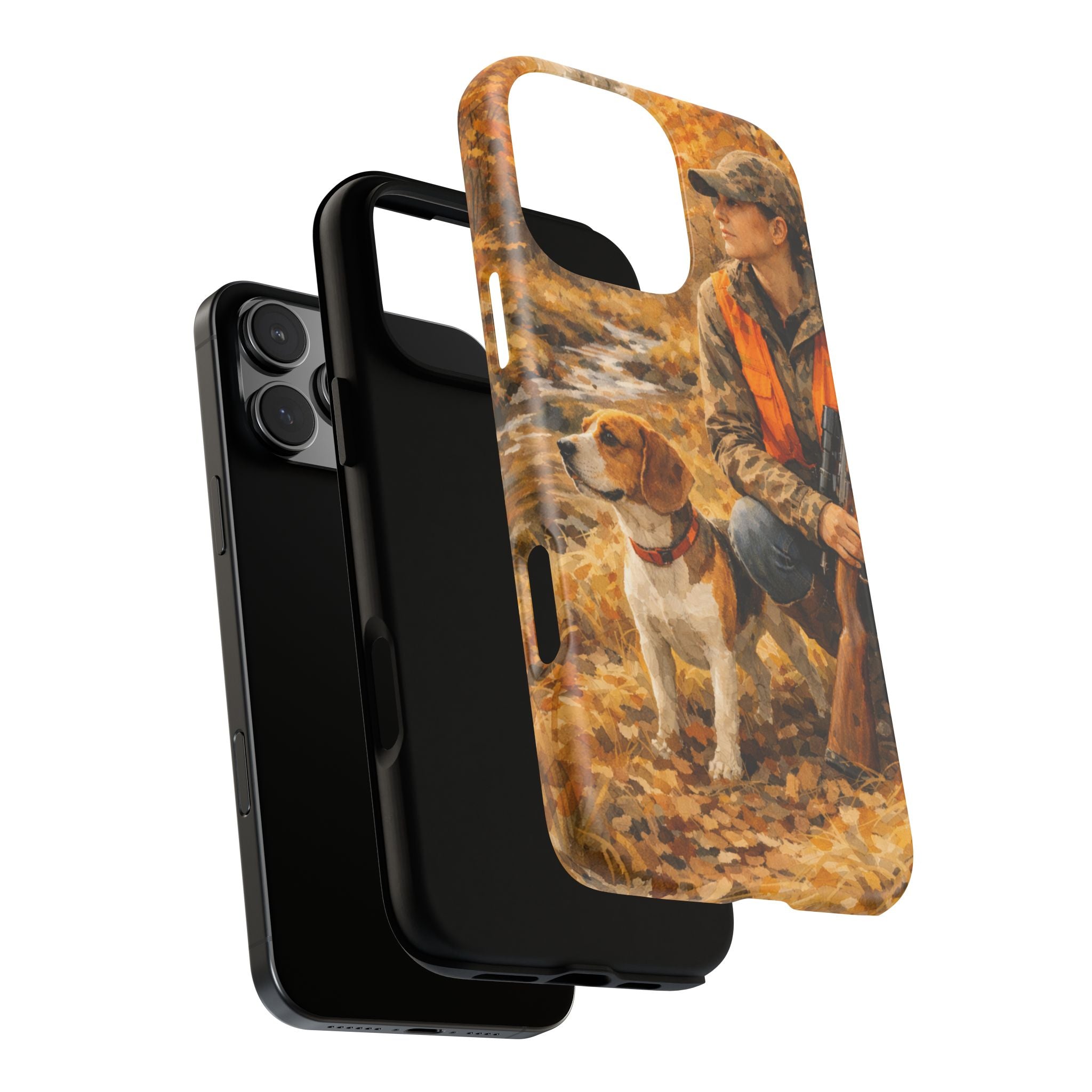 Hunter and Beagle Phone Case — Hunting Dog Autumn Camouflage iPhone Cover