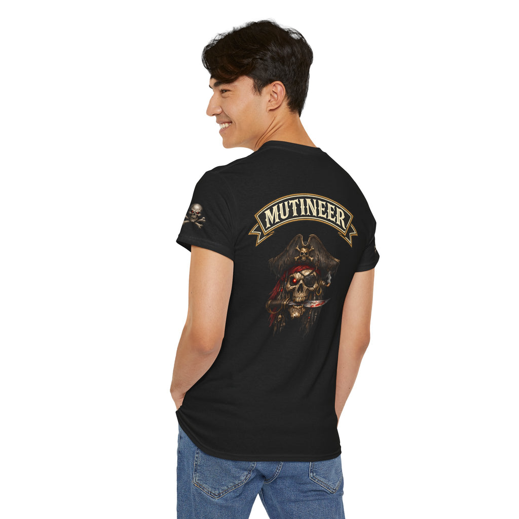 Premium Dark Pirate Mutineer T-Shirt — Dark Skull & Nautical Gothic Graphic Tee