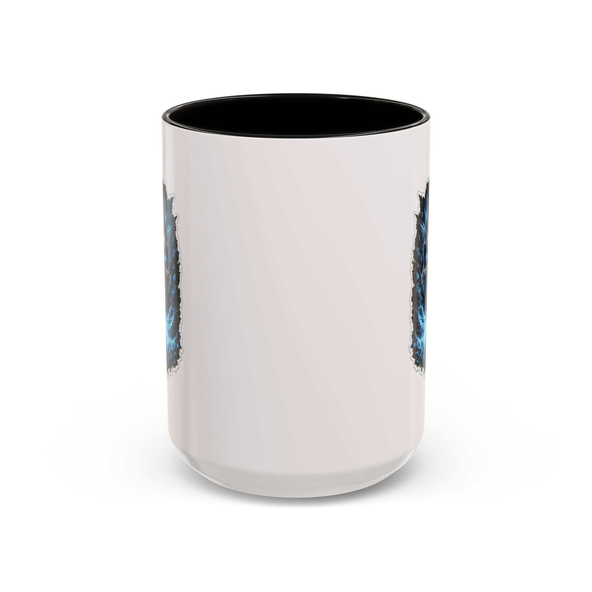 Blue Lightning Skull Accent Coffee Mug – Gothic Horror Coffee Cup (11/15oz)